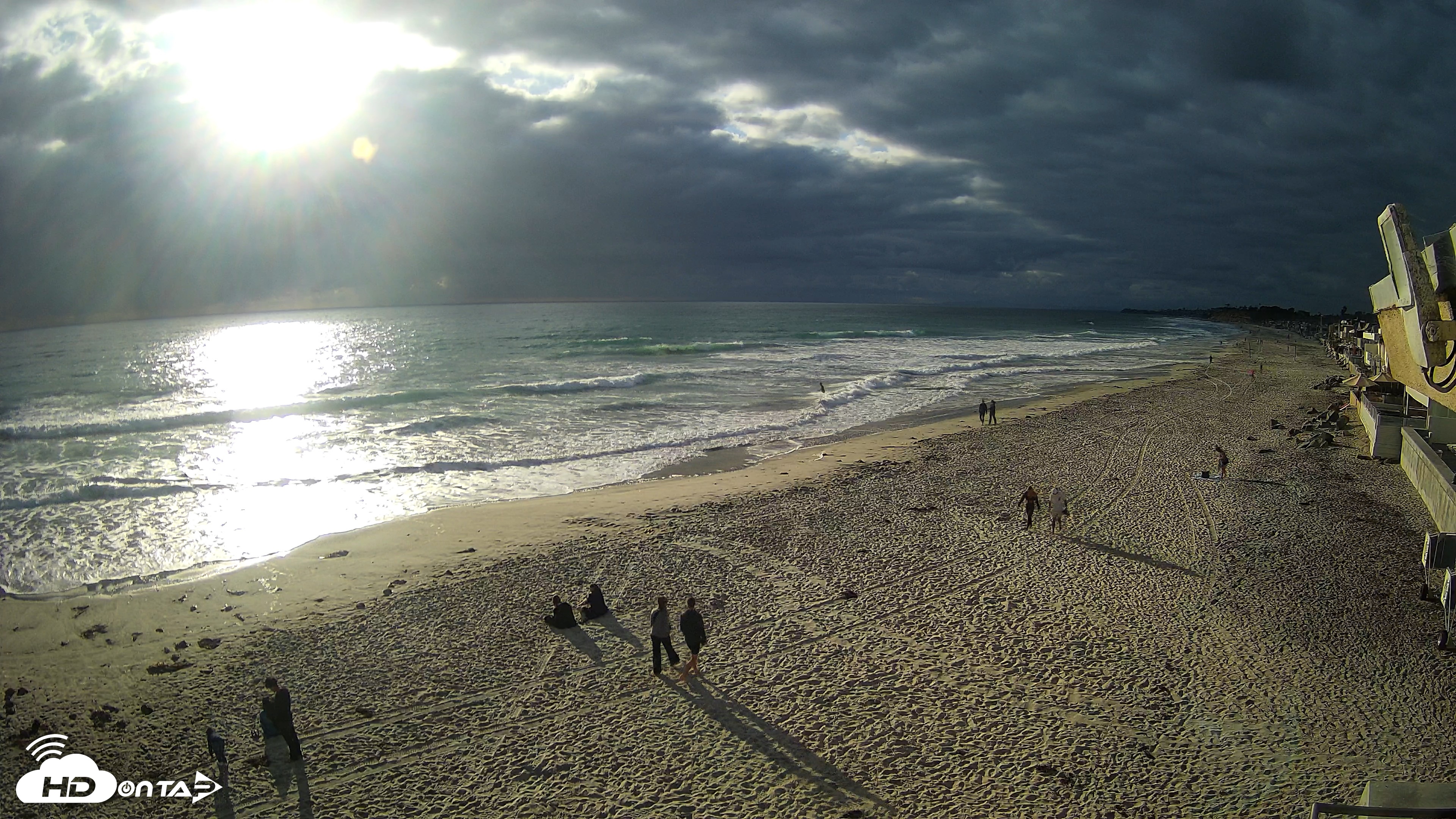 Snapshot of 17th St. Del Mar Beach - 4K NW View Live Cam taken May 26, 2026, 6:30pm PDT