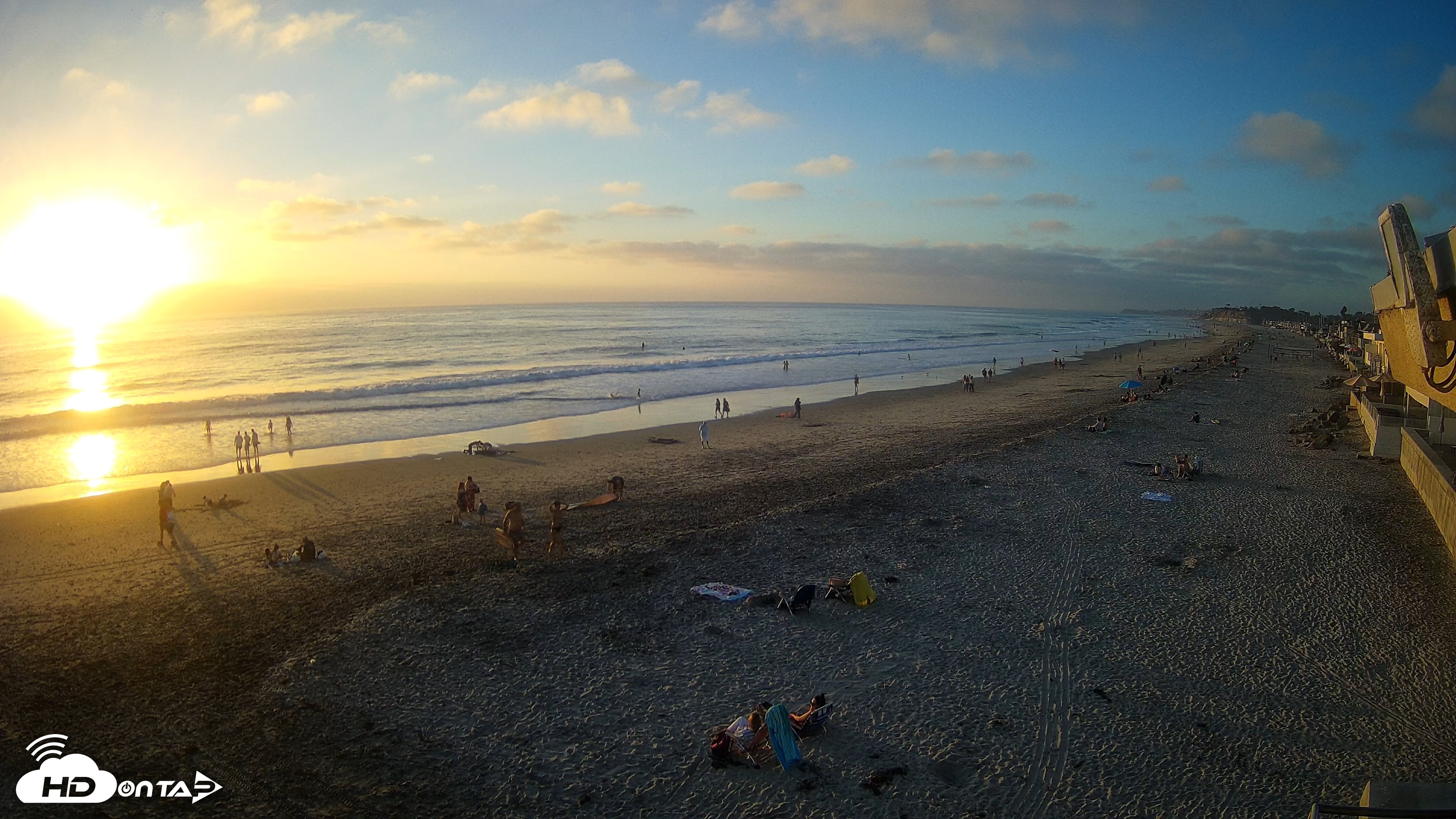 Snapshot of 17th St. Del Mar Beach - 4K NW View Live Cam taken Sep 13, 2026, 6:41pm PDT