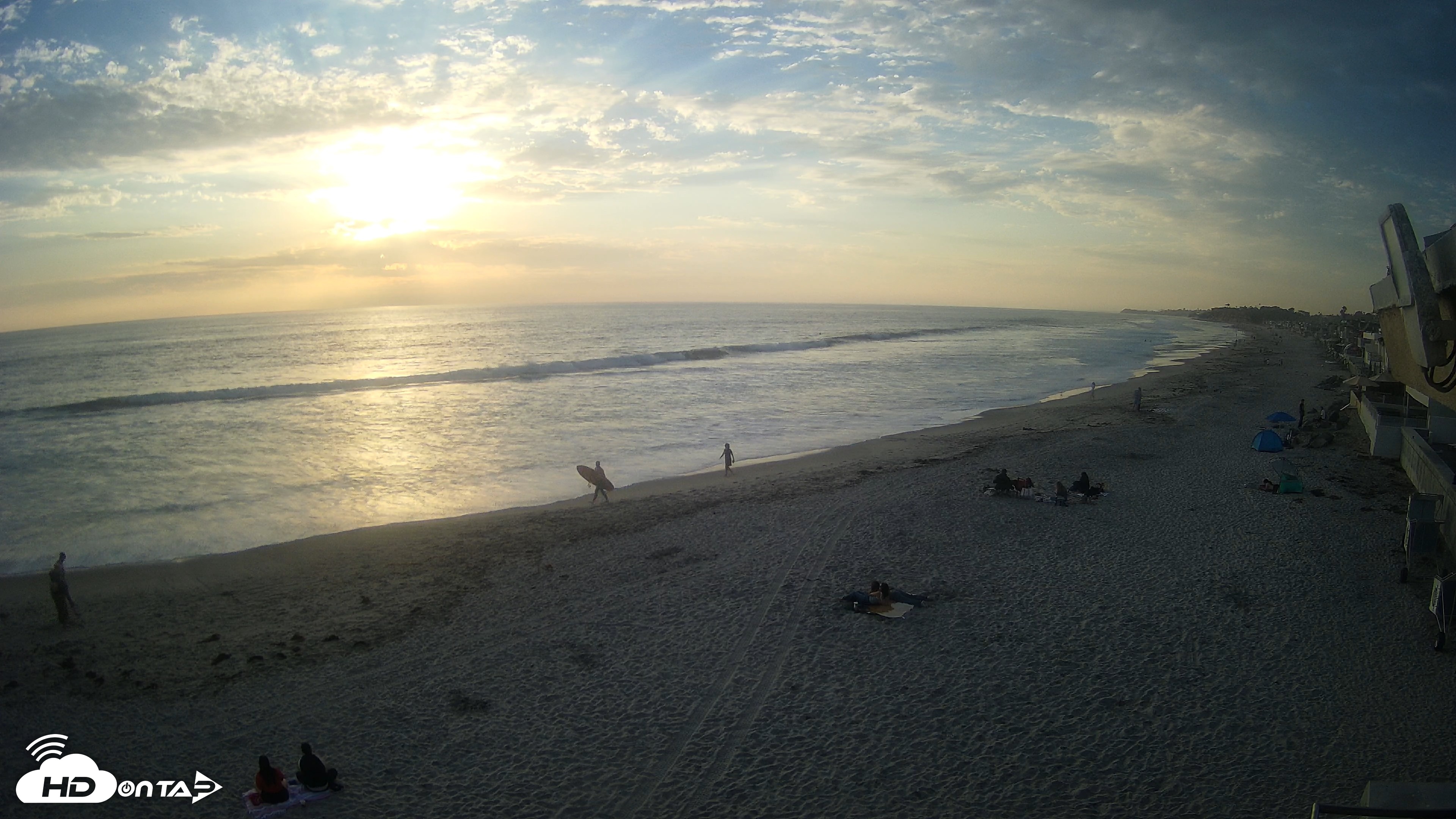 Snapshot of 17th St. Del Mar Beach - 4K NW View Live Cam taken Jun 23, 2026, 7:28pm PDT