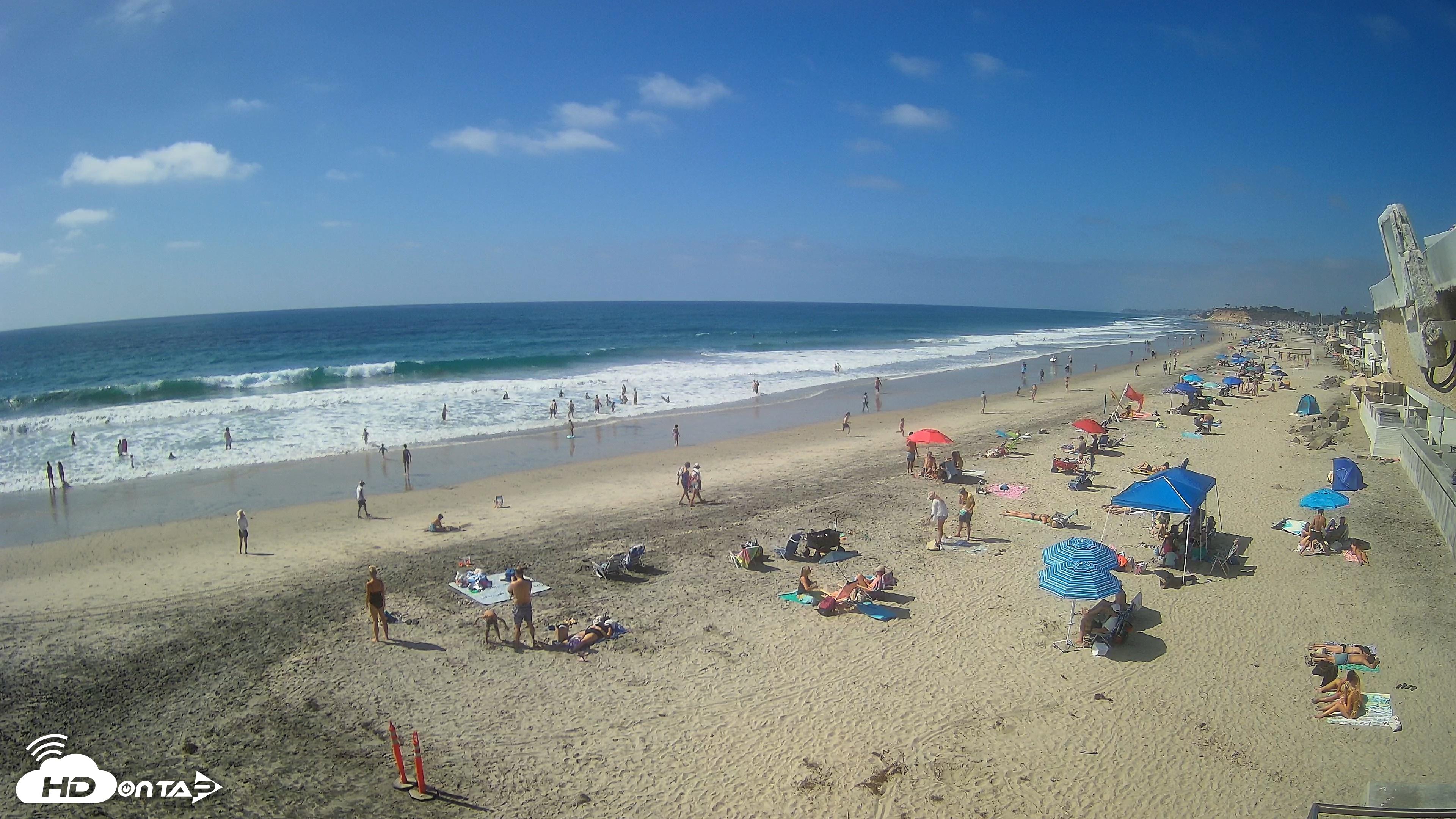 Snapshot of 17th St. Del Mar Beach - 4K NW View Live Cam taken Sep 13, 2026, 3:00pm PDT