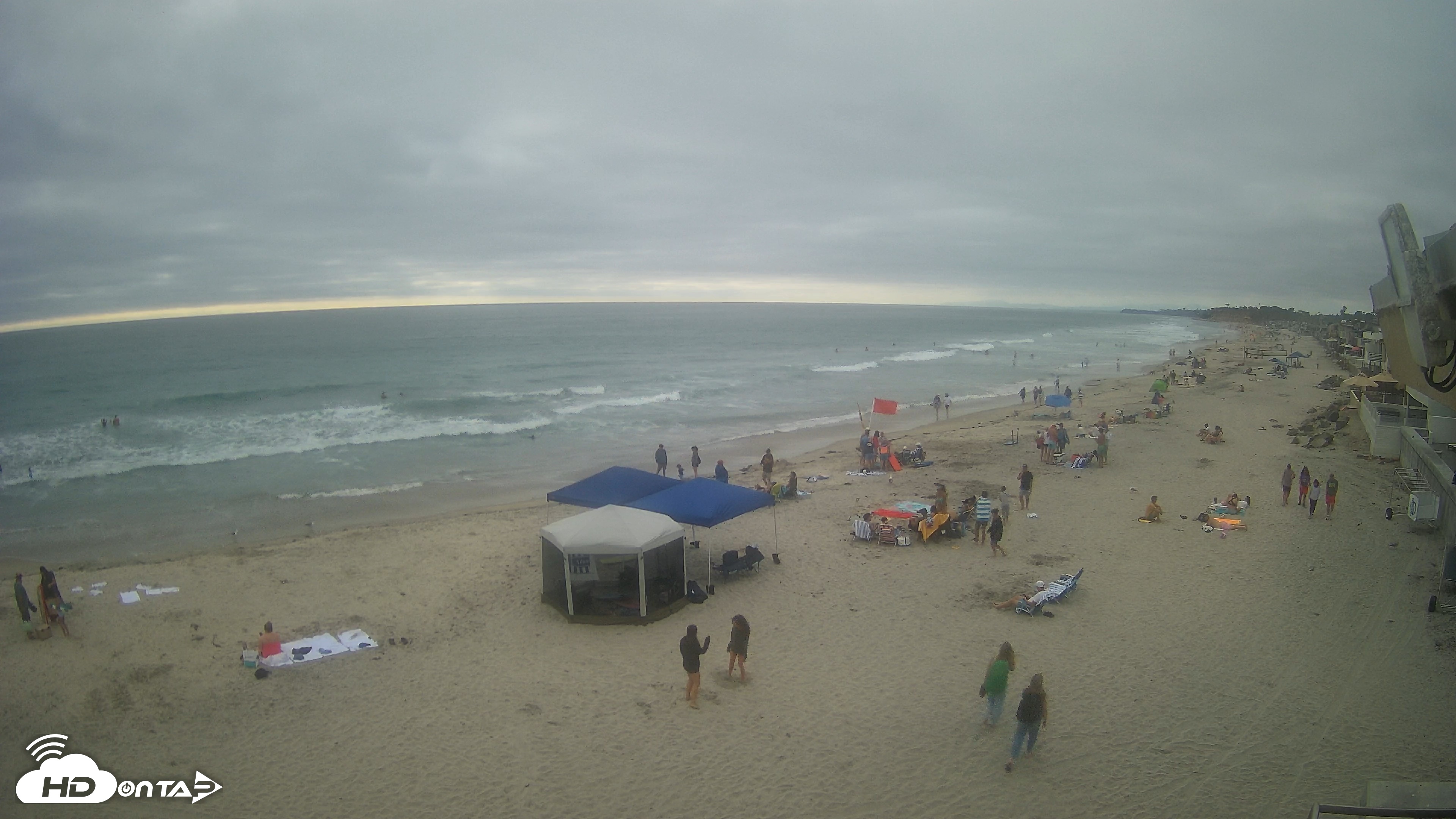 Snapshot of 17th St. Del Mar Beach - 4K NW View Live Cam taken Jun 27, 2026, 5:28pm PDT