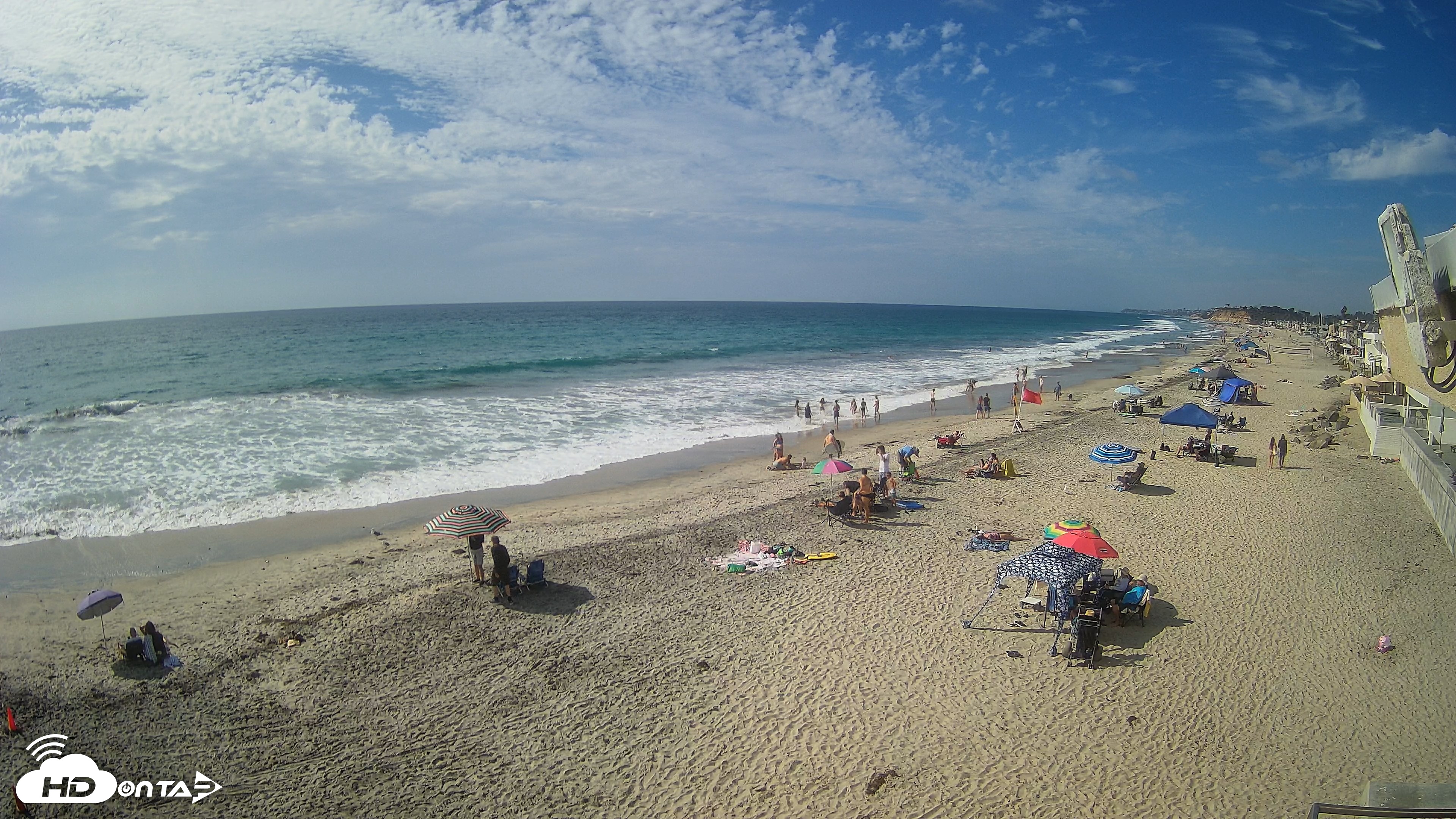 Snapshot of 17th St. Del Mar Beach - 4K NW View Live Cam taken Sep 20, 2026, 3:36pm PDT