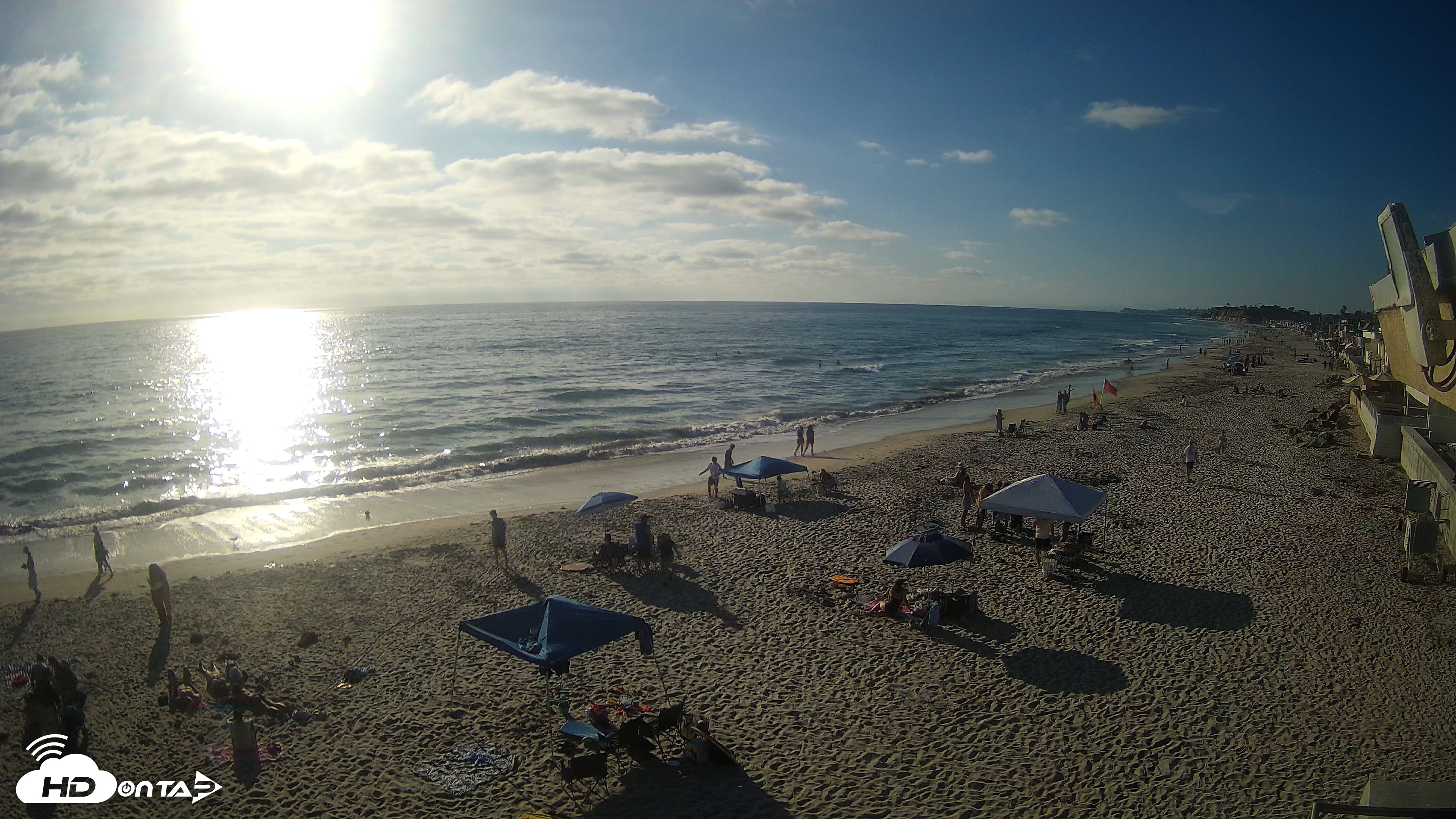 Snapshot of 17th St. Del Mar Beach - 4K NW View Live Cam taken Jun 26, 2026, 6:17pm PDT