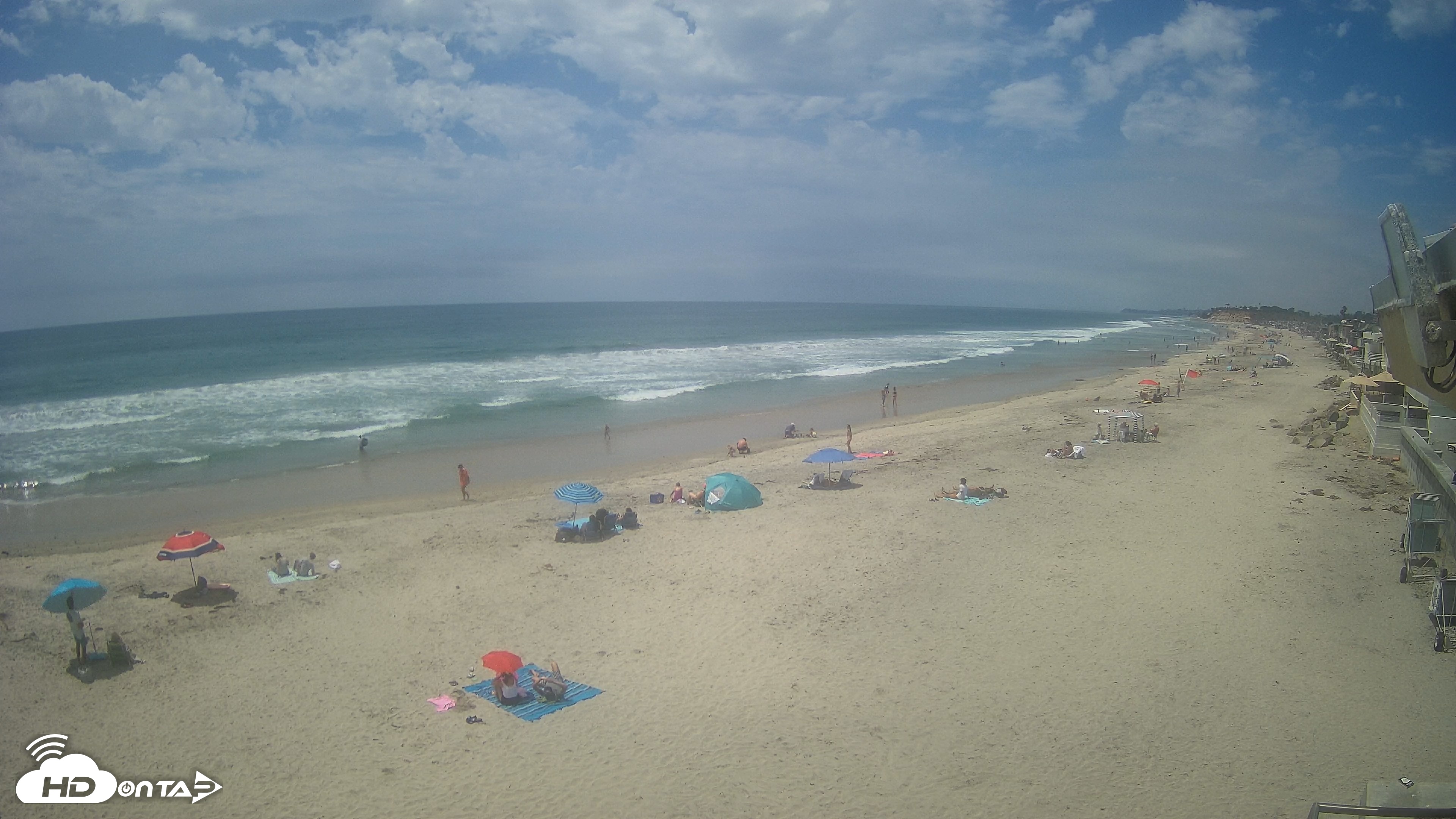 Snapshot of 17th St. Del Mar Beach - 4K NW View Live Cam taken Jun 23, 2026, 1:45pm PDT