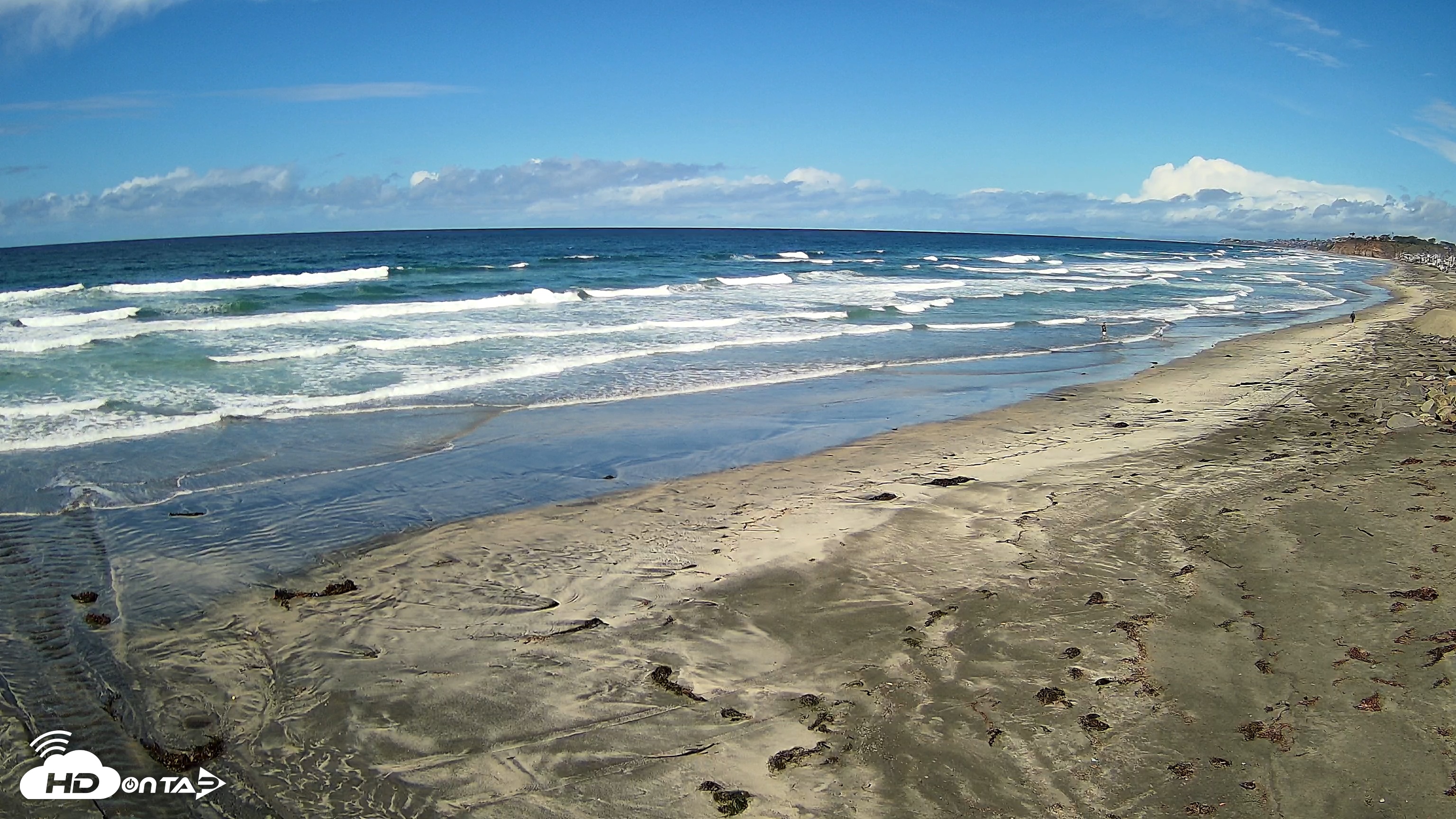 Snapshot of 17th St. Del Mar Beach - 4K NW View Live Cam taken Mar 13, 2025, 11:58am PDT