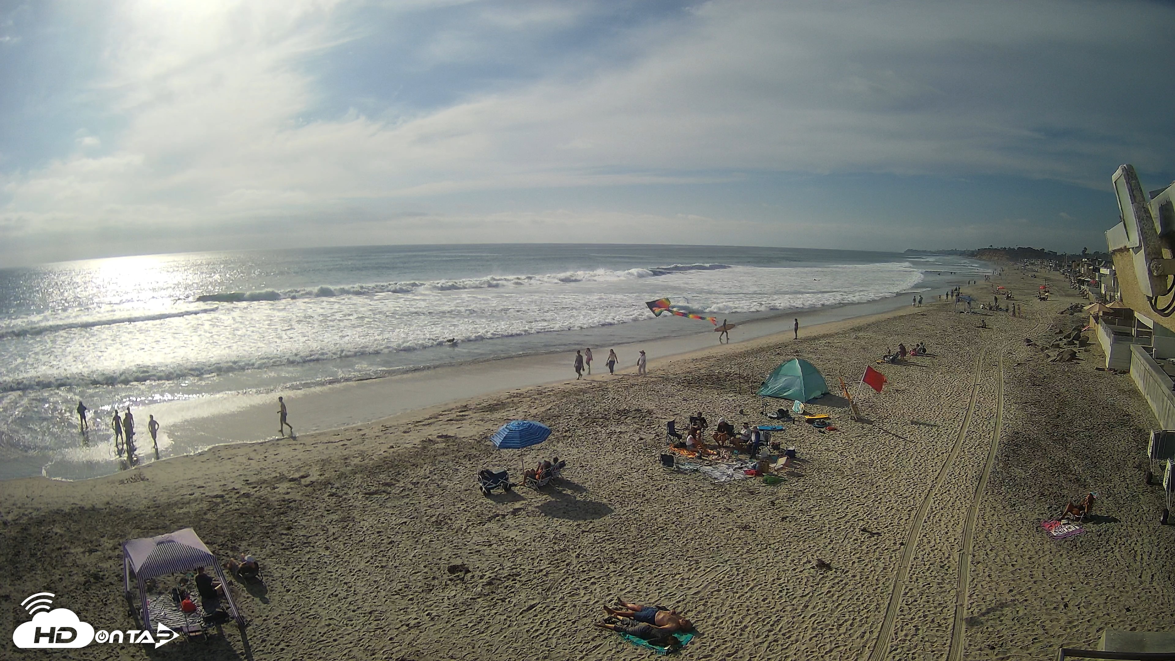 Snapshot of 17th St. Del Mar Beach - 4K NW View Live Cam taken Jun 6, 2026, 5:49pm PDT