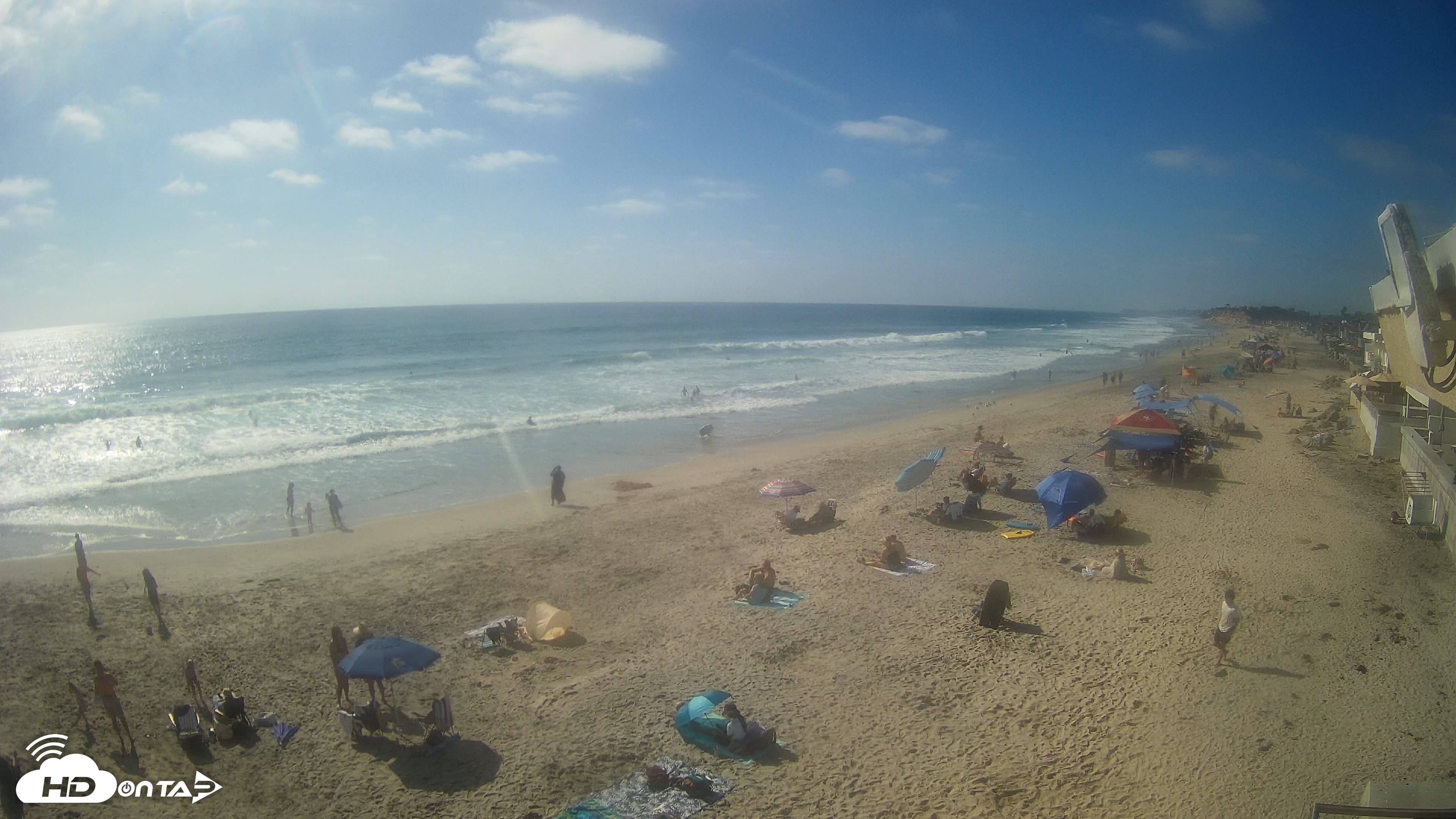 Snapshot of 17th St. Del Mar Beach - 4K NW View Live Cam taken Jul 29, 2026, 4:48pm PDT