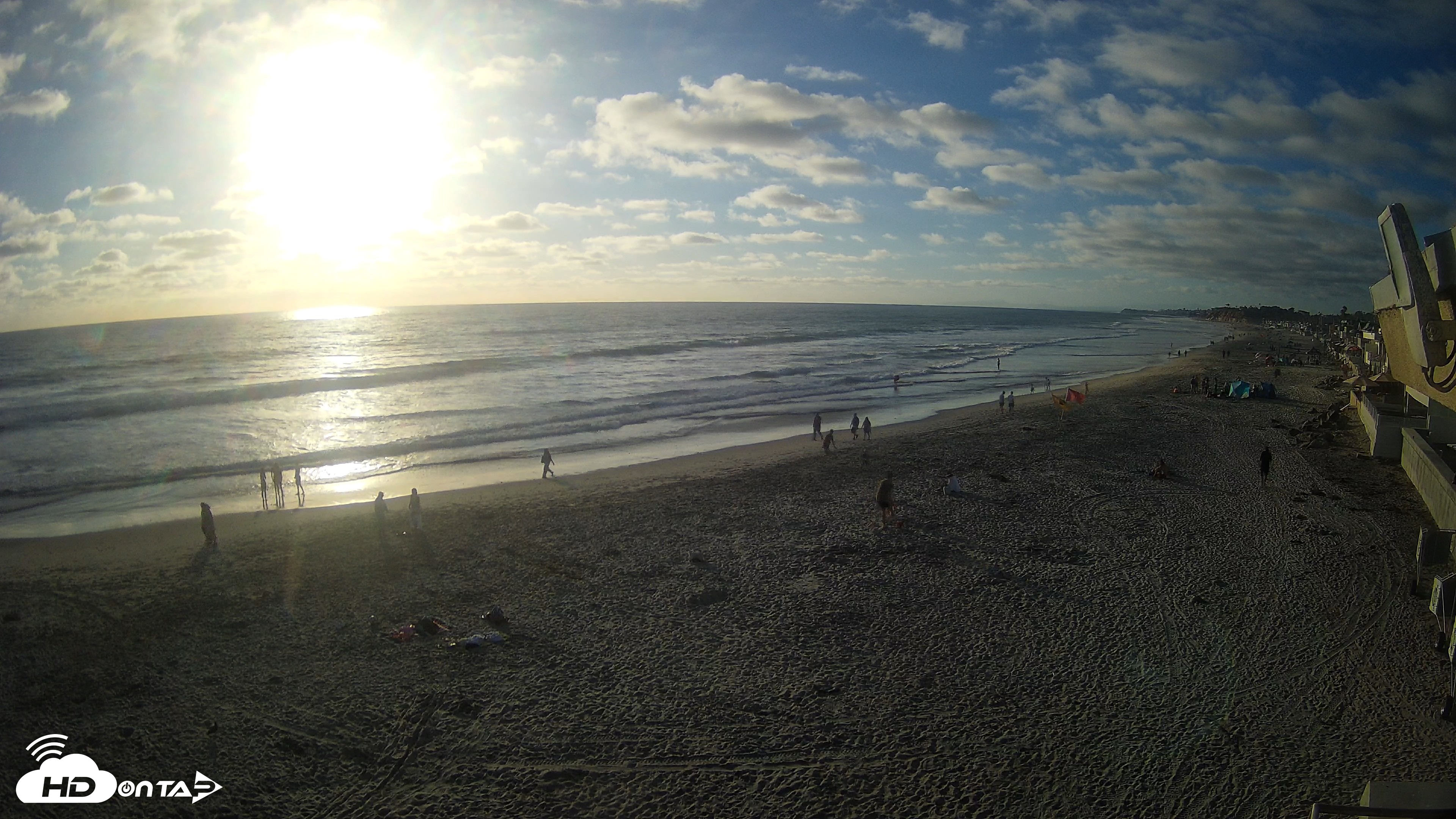 Snapshot of 17th St. Del Mar Beach - 4K NW View Live Cam taken Jun 20, 2026, 6:58pm PDT
