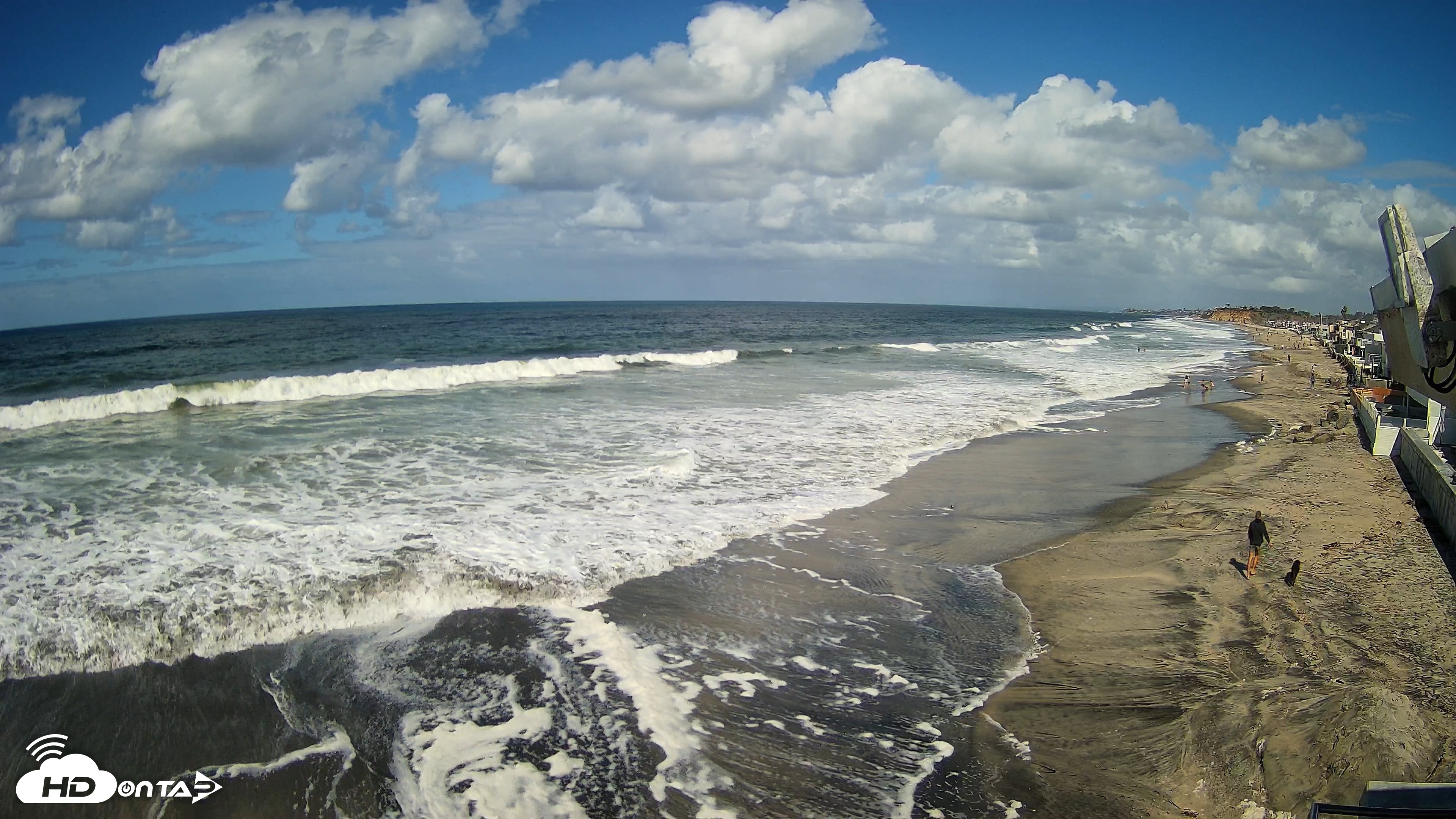 Snapshot of 17th St. Del Mar Beach - 4K NW View Live Cam taken Oct 12, 2026, 11:21am PDT