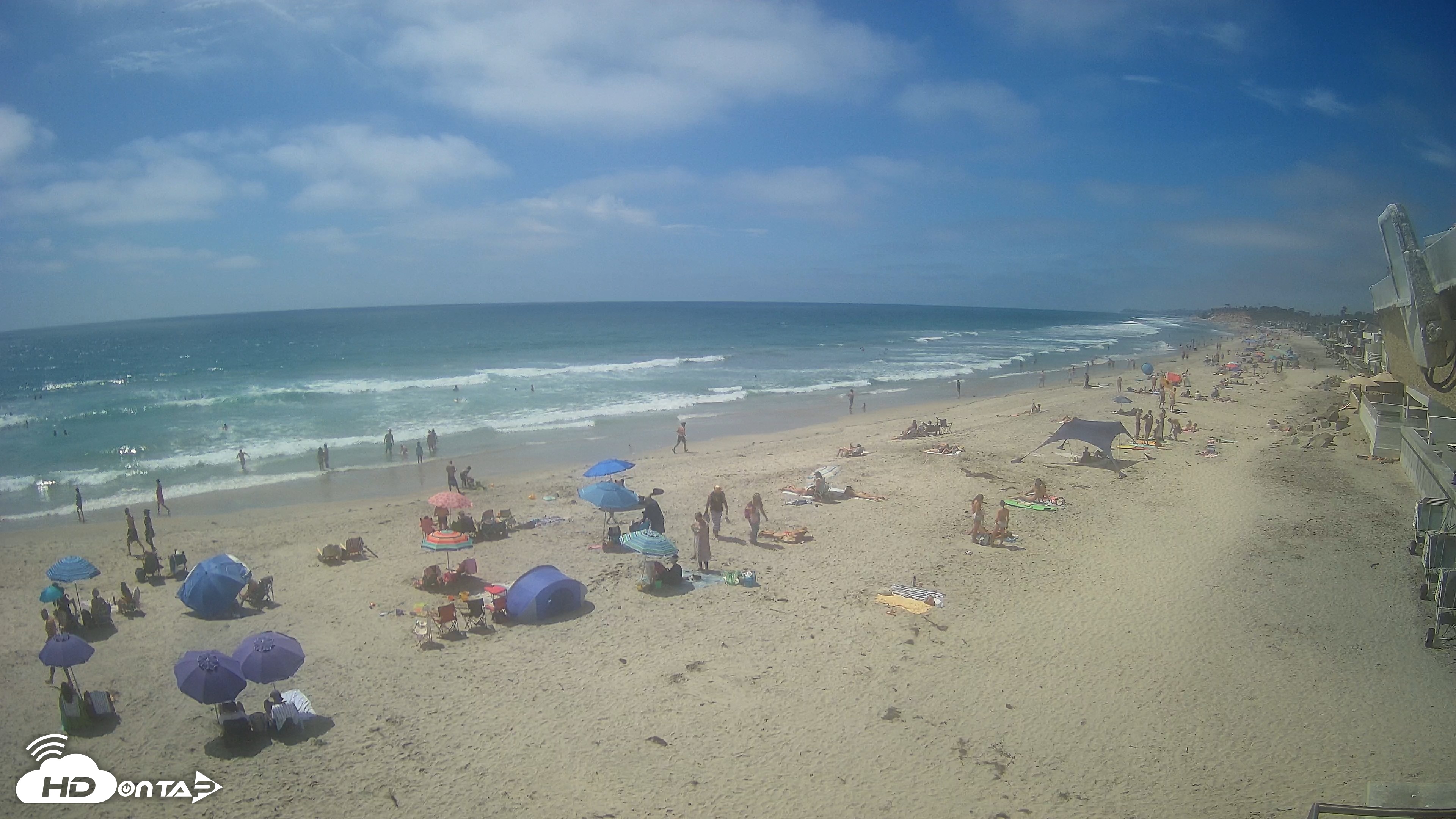 Snapshot of 17th St. Del Mar Beach - 4K NW View Live Cam taken Jun 12, 2026, 2:58pm PDT