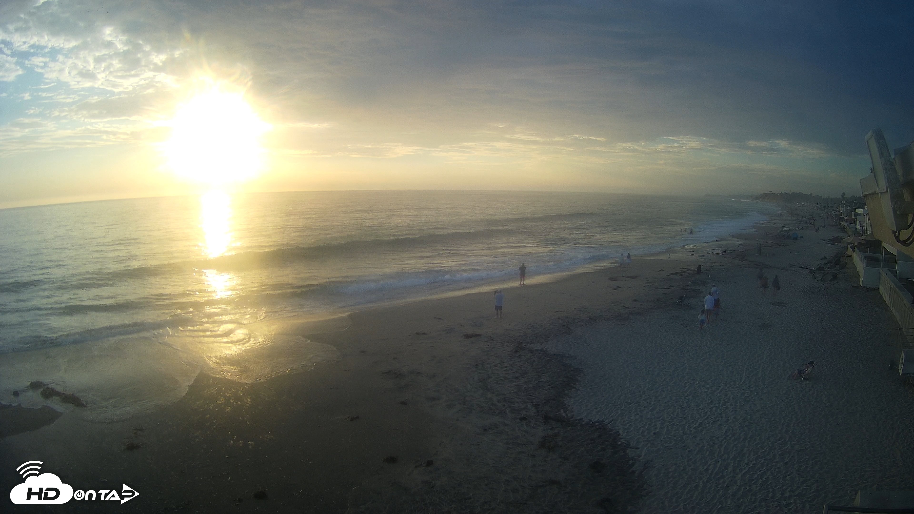 Snapshot of 17th St. Del Mar Beach - 4K NW View Live Cam taken Jul 12, 2026, 7:18pm PDT