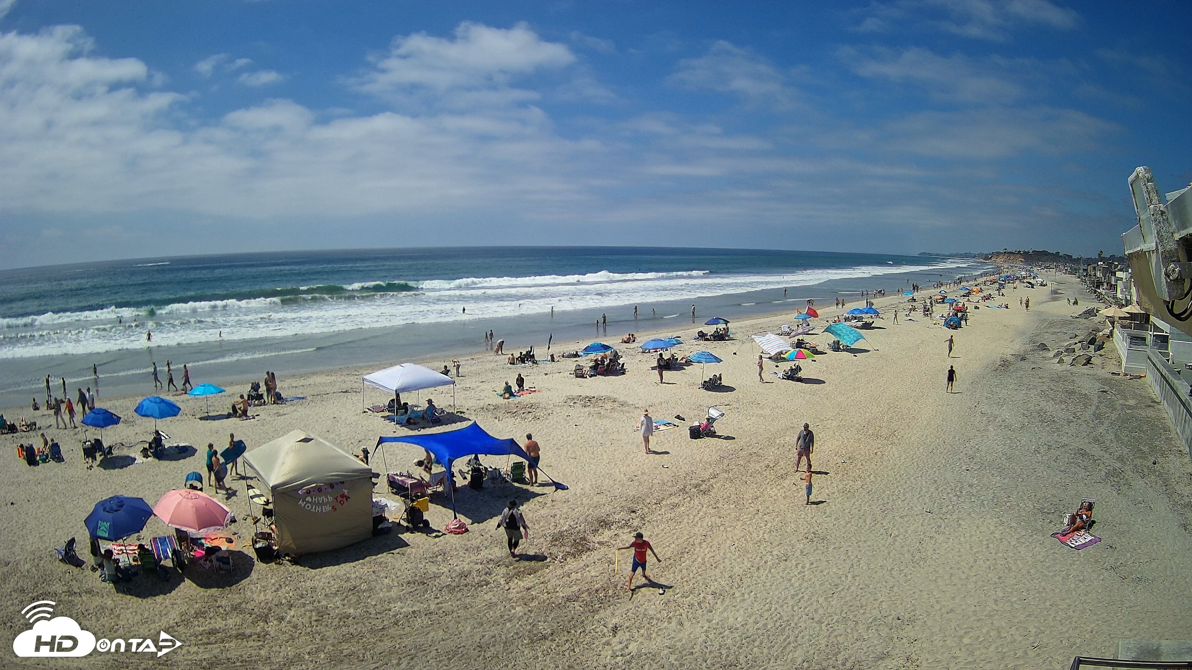 Snapshot of 17th St. Del Mar Beach - 4K NW View Live Cam taken May 10, 2026, 2:25pm PDT