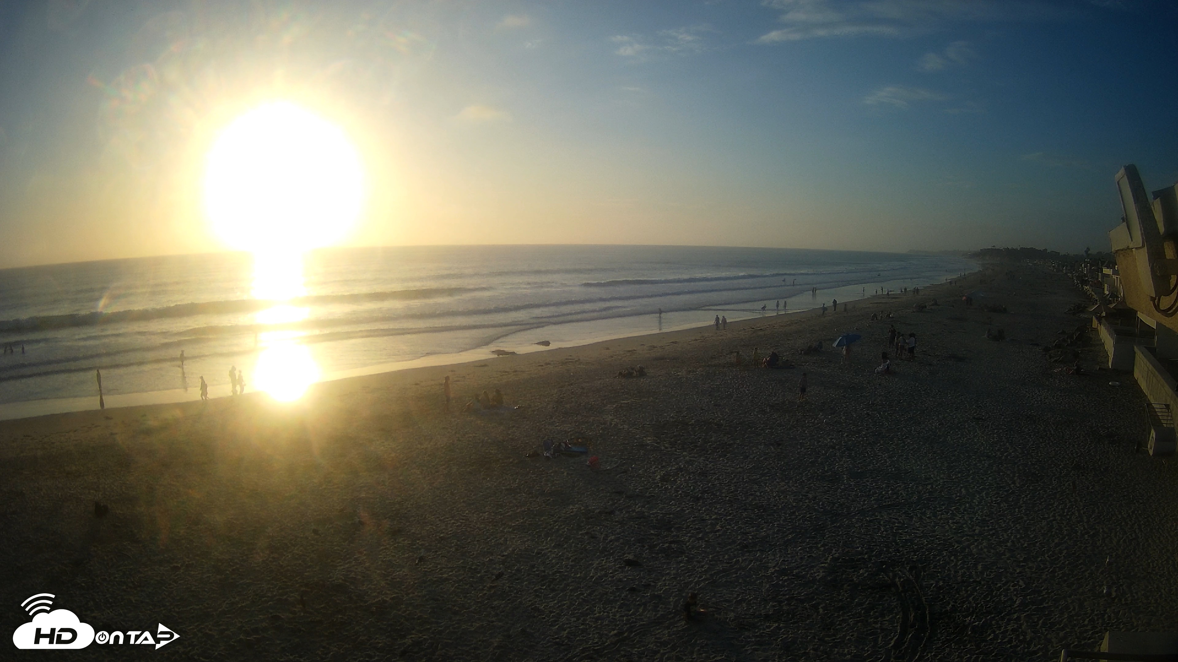 Snapshot of 17th St. Del Mar Beach - 4K NW View Live Cam taken Jul 17, 2026, 7:24pm PDT