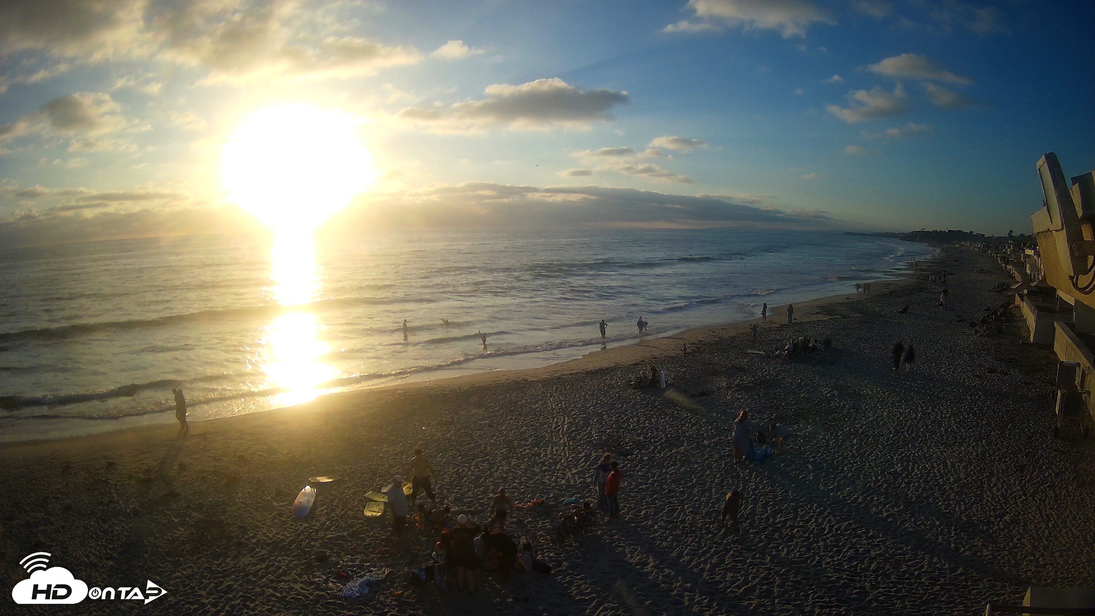 Snapshot of 17th St. Del Mar Beach - 4K NW View Live Cam taken Jun 26, 2026, 7:31pm PDT