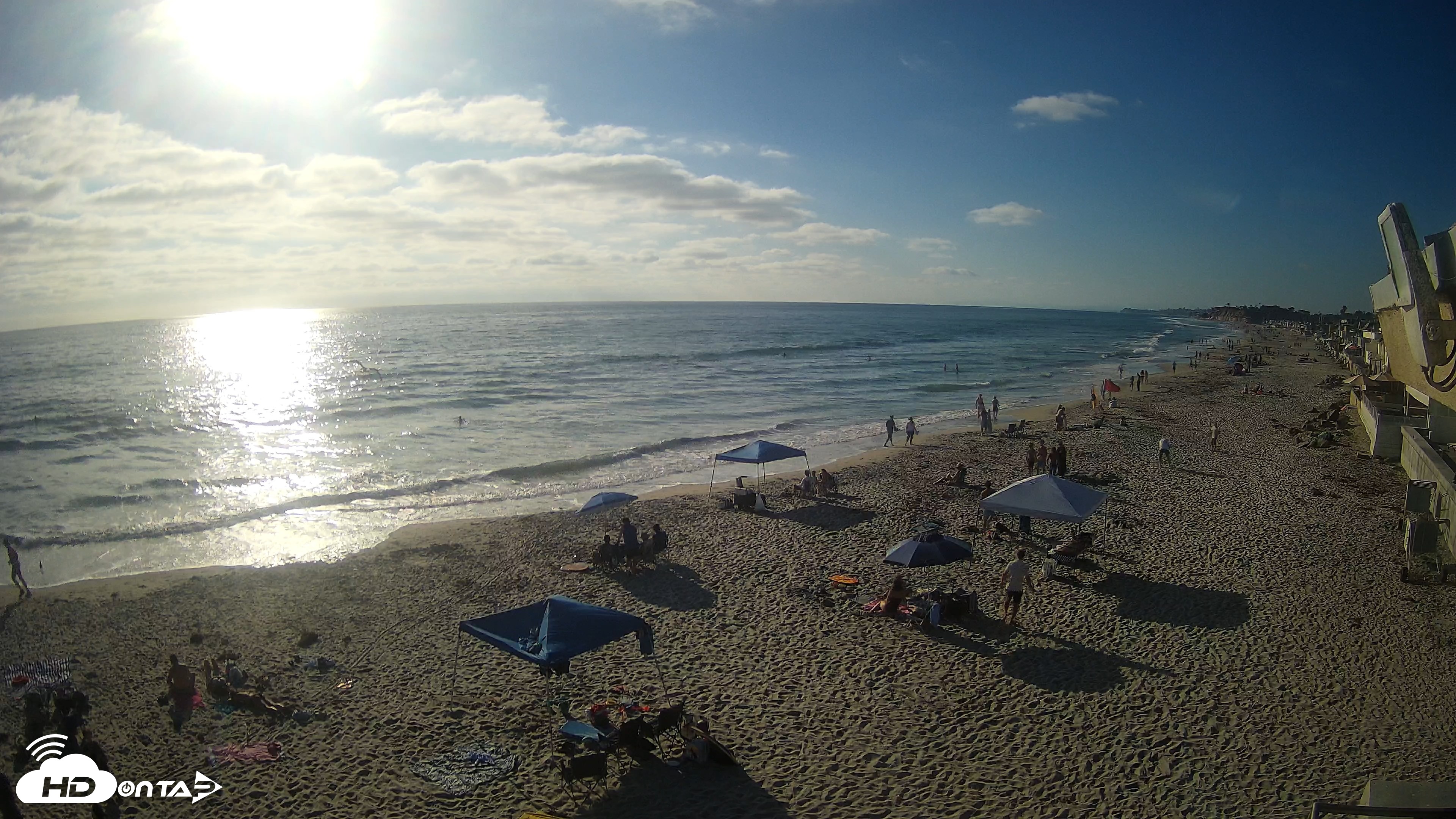 Snapshot of 17th St. Del Mar Beach - 4K NW View Live Cam taken Jun 26, 2026, 6:14pm PDT