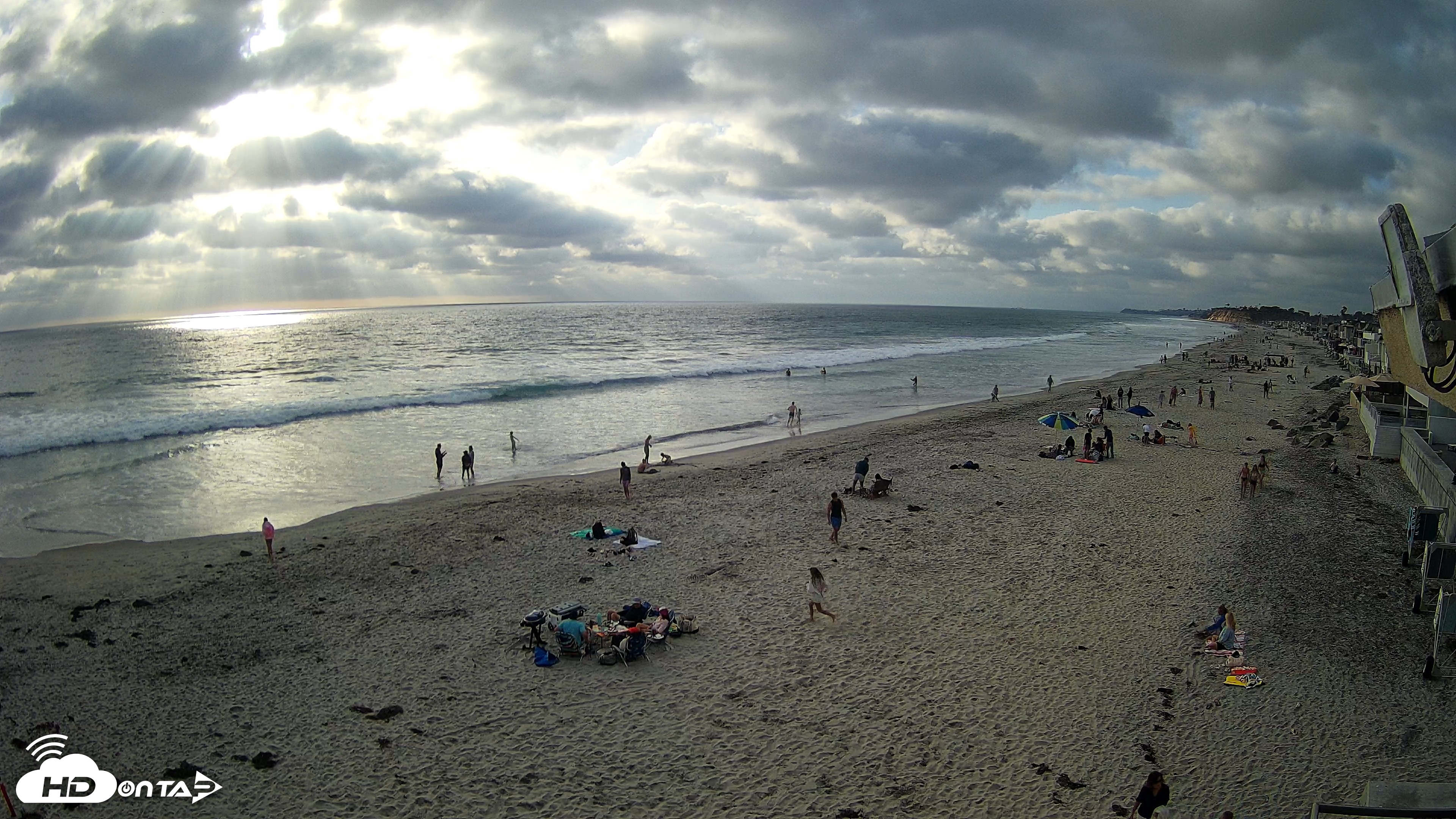 Snapshot of 17th St. Del Mar Beach - 4K NW View Live Cam taken May 23, 2026, 6:16pm PDT