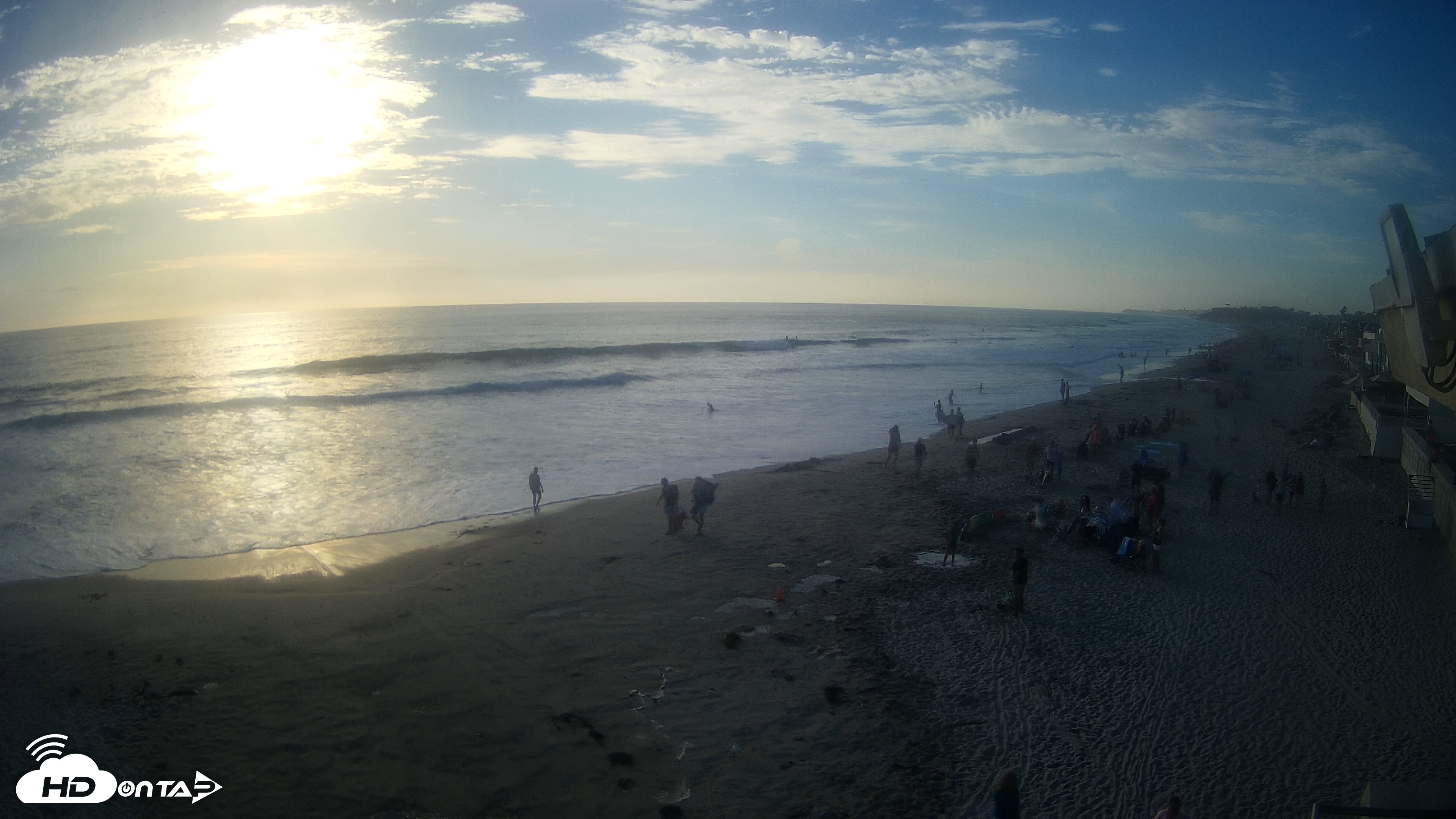 Snapshot of 17th St. Del Mar Beach - 4K NW View Live Cam taken Jul 24, 2026, 6:48pm PDT