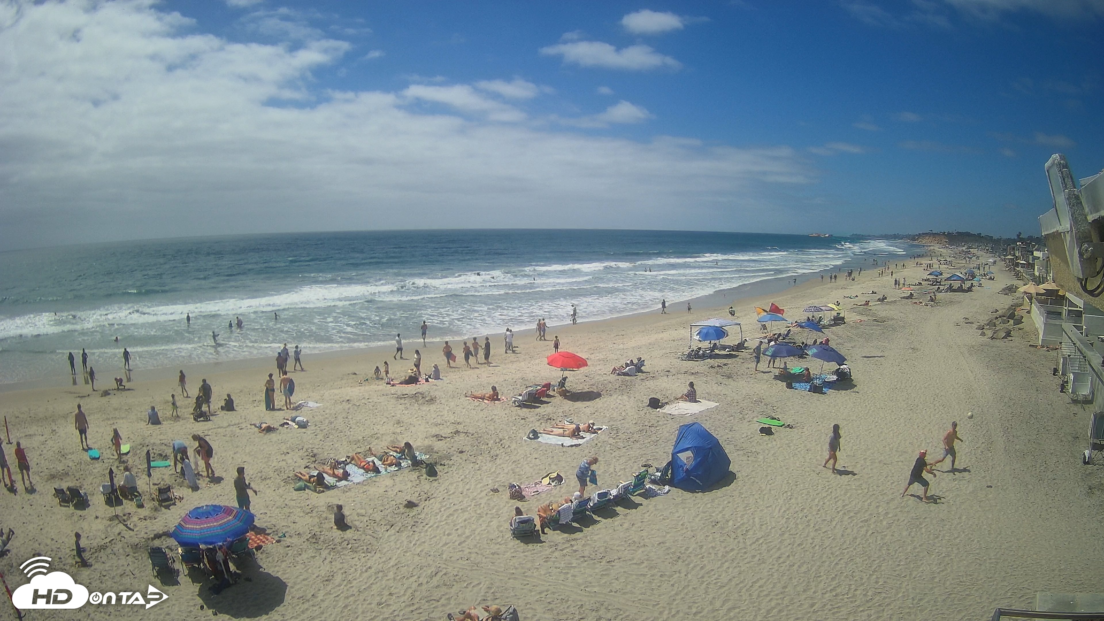 Snapshot of 17th St. Del Mar Beach - 4K NW View Live Cam taken Jun 28, 2026, 2:53pm PDT