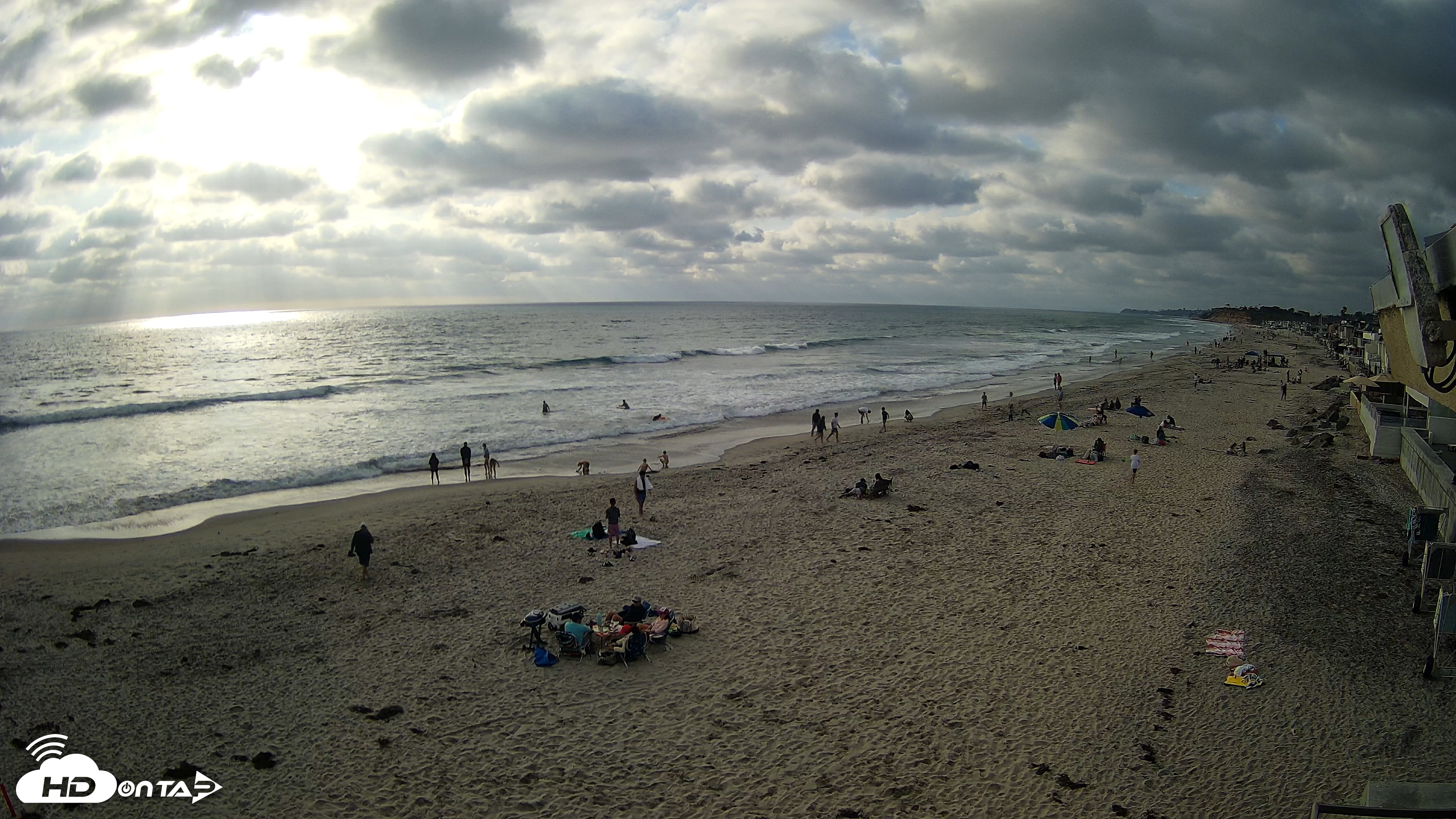 Snapshot of 17th St. Del Mar Beach - 4K NW View Live Cam taken May 23, 2026, 6:04pm PDT