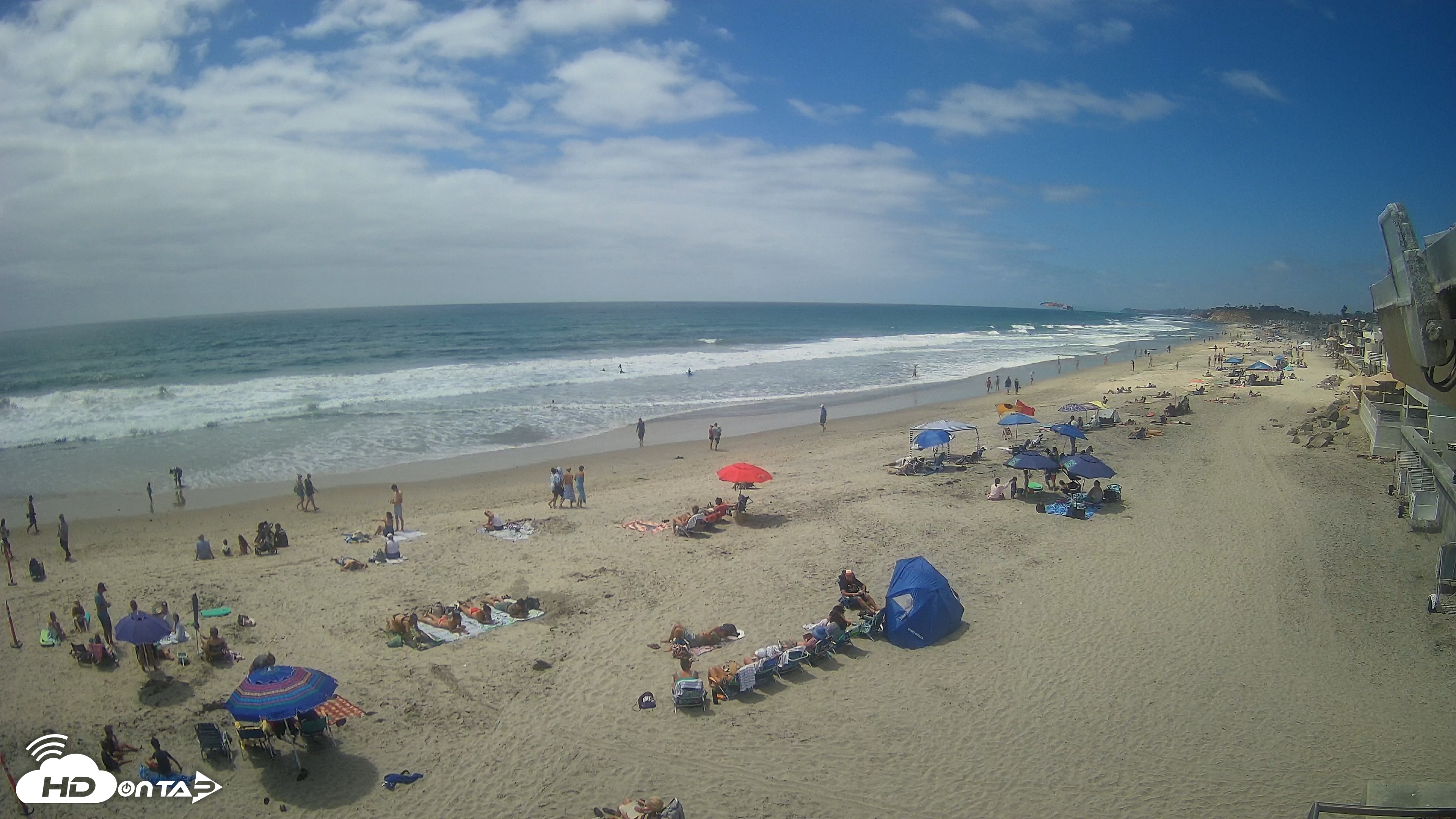 Snapshot of 17th St. Del Mar Beach - 4K NW View Live Cam taken Jun 28, 2026, 2:29pm PDT