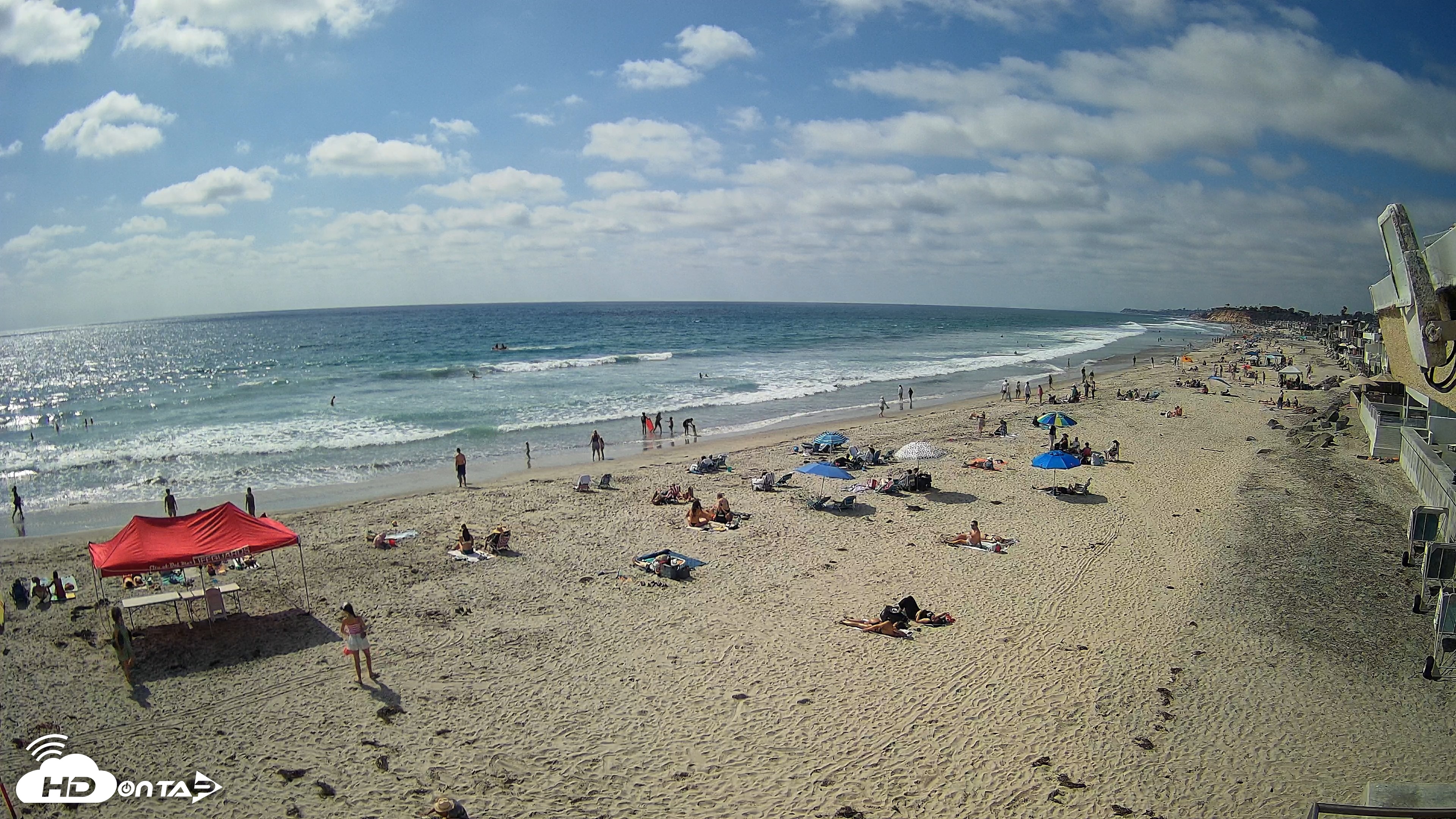 Snapshot of 17th St. Del Mar Beach - 4K NW View Live Cam taken May 23, 2026, 4:26pm PDT