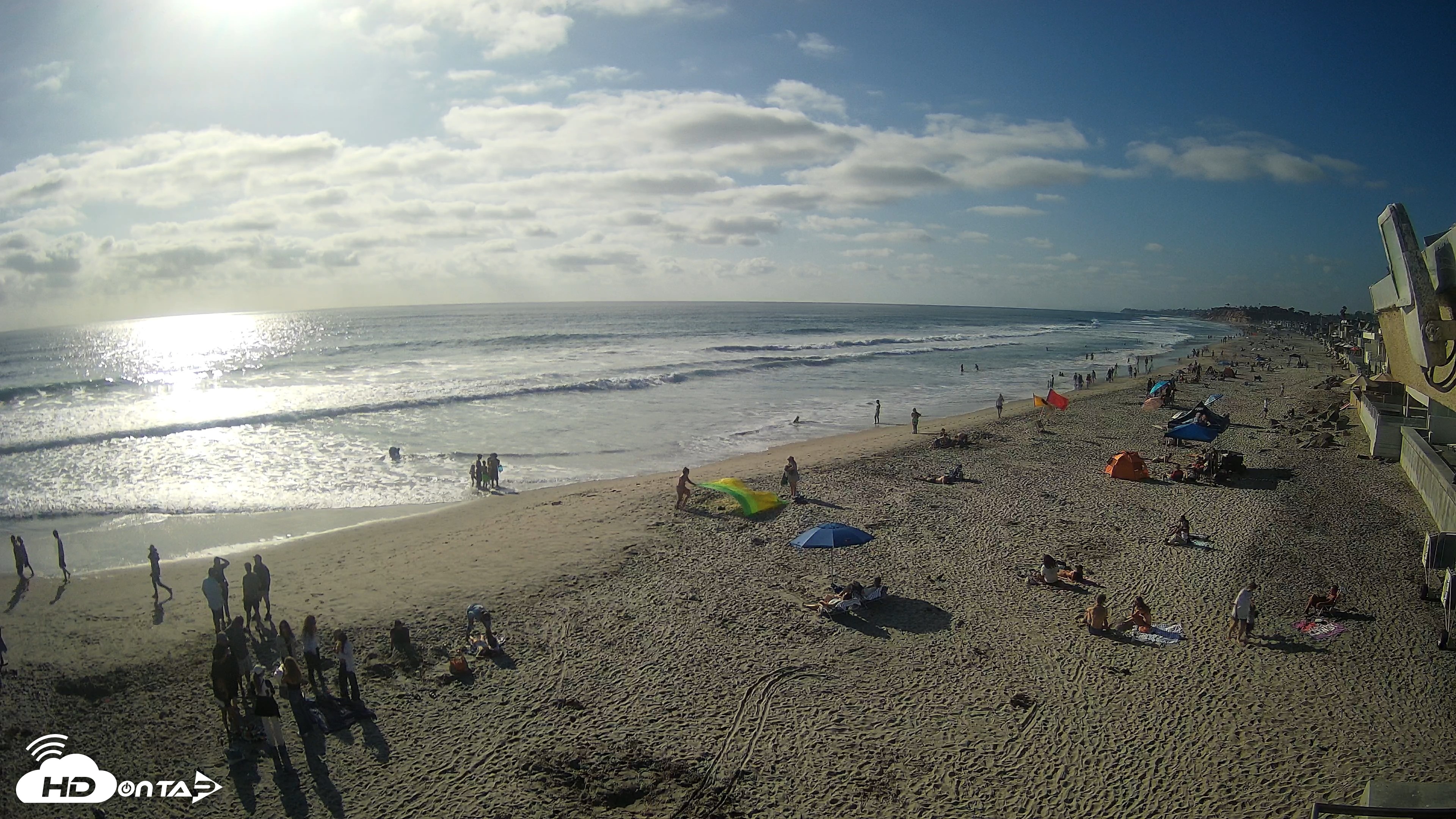 Snapshot of 17th St. Del Mar Beach - 4K NW View Live Cam taken Jun 7, 2026, 5:39pm PDT