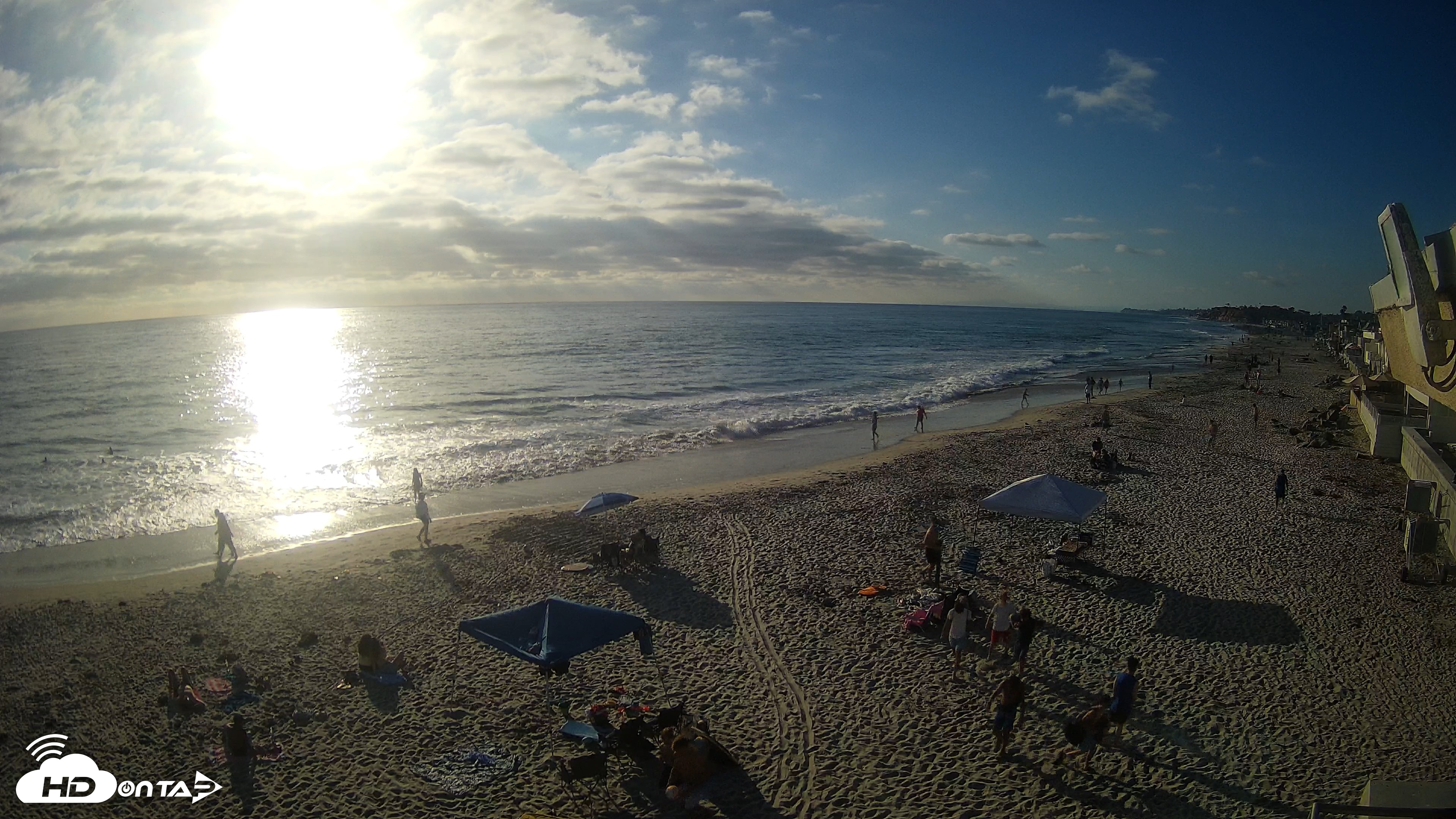 Snapshot of 17th St. Del Mar Beach - 4K NW View Live Cam taken Jun 26, 2026, 6:36pm PDT