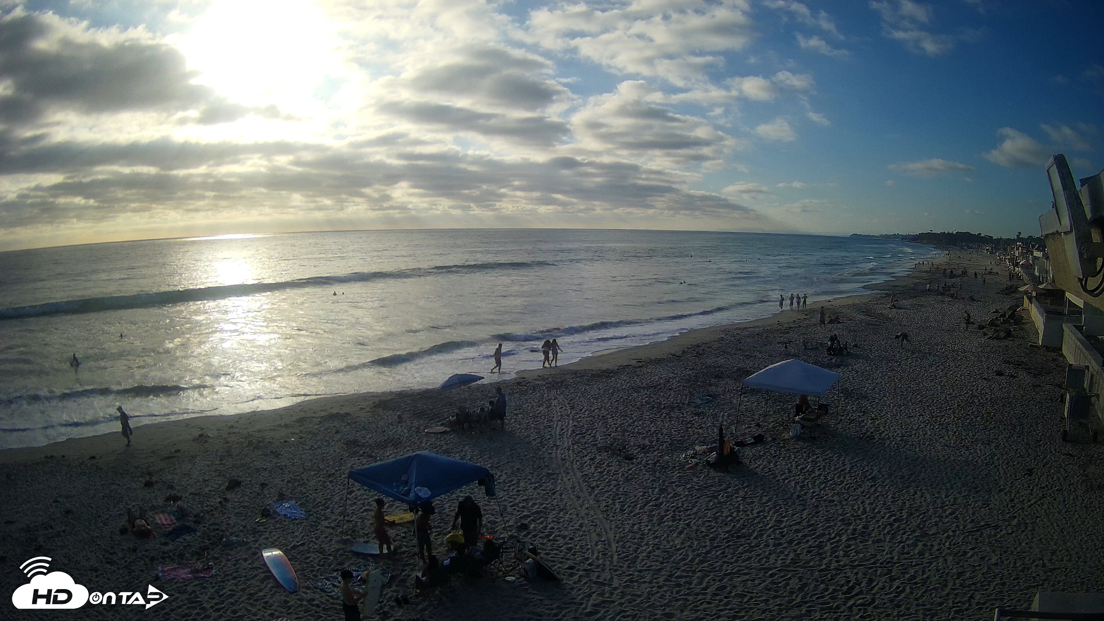 Snapshot of 17th St. Del Mar Beach - 4K NW View Live Cam taken Jun 26, 2026, 6:41pm PDT