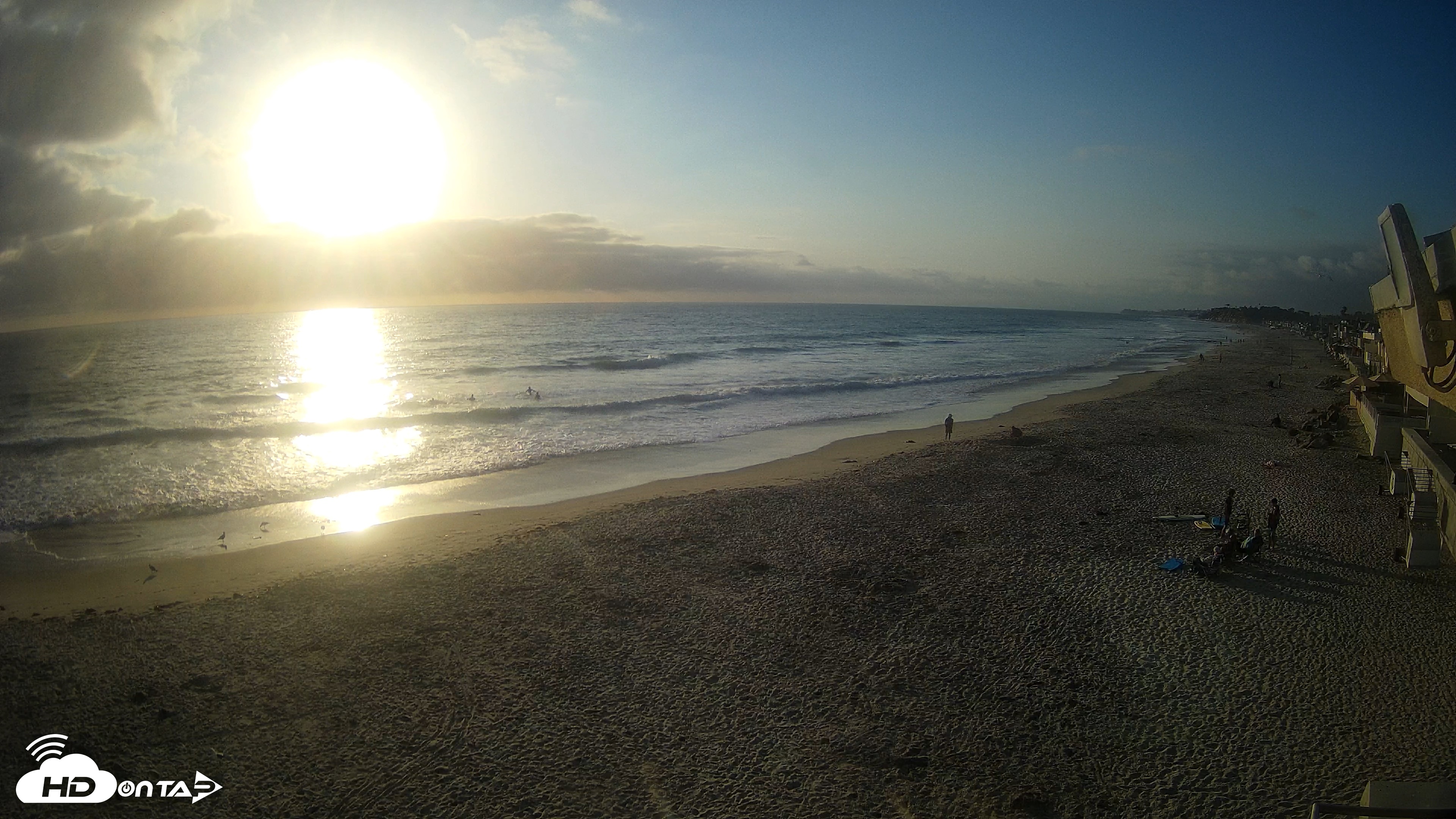 Snapshot of 17th St. Del Mar Beach - 4K NW View Live Cam taken Jun 30, 2026, 7:05pm PDT