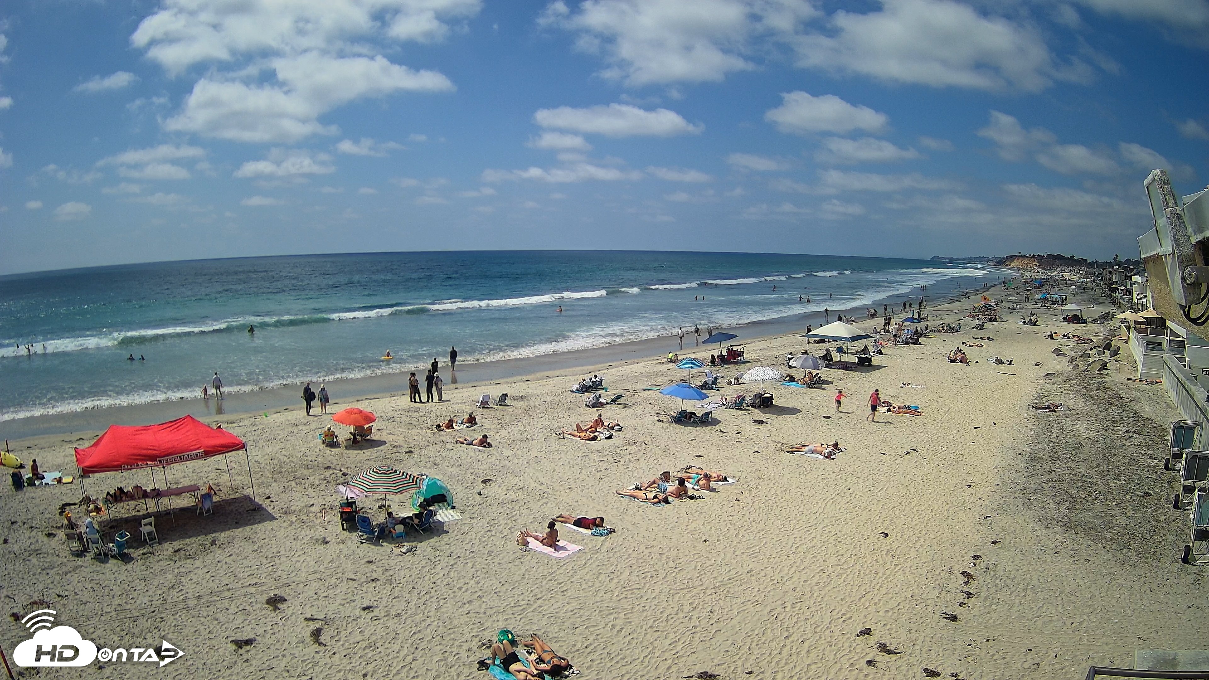 Snapshot of 17th St. Del Mar Beach - 4K NW View Live Cam taken May 23, 2026, 2:48pm PDT
