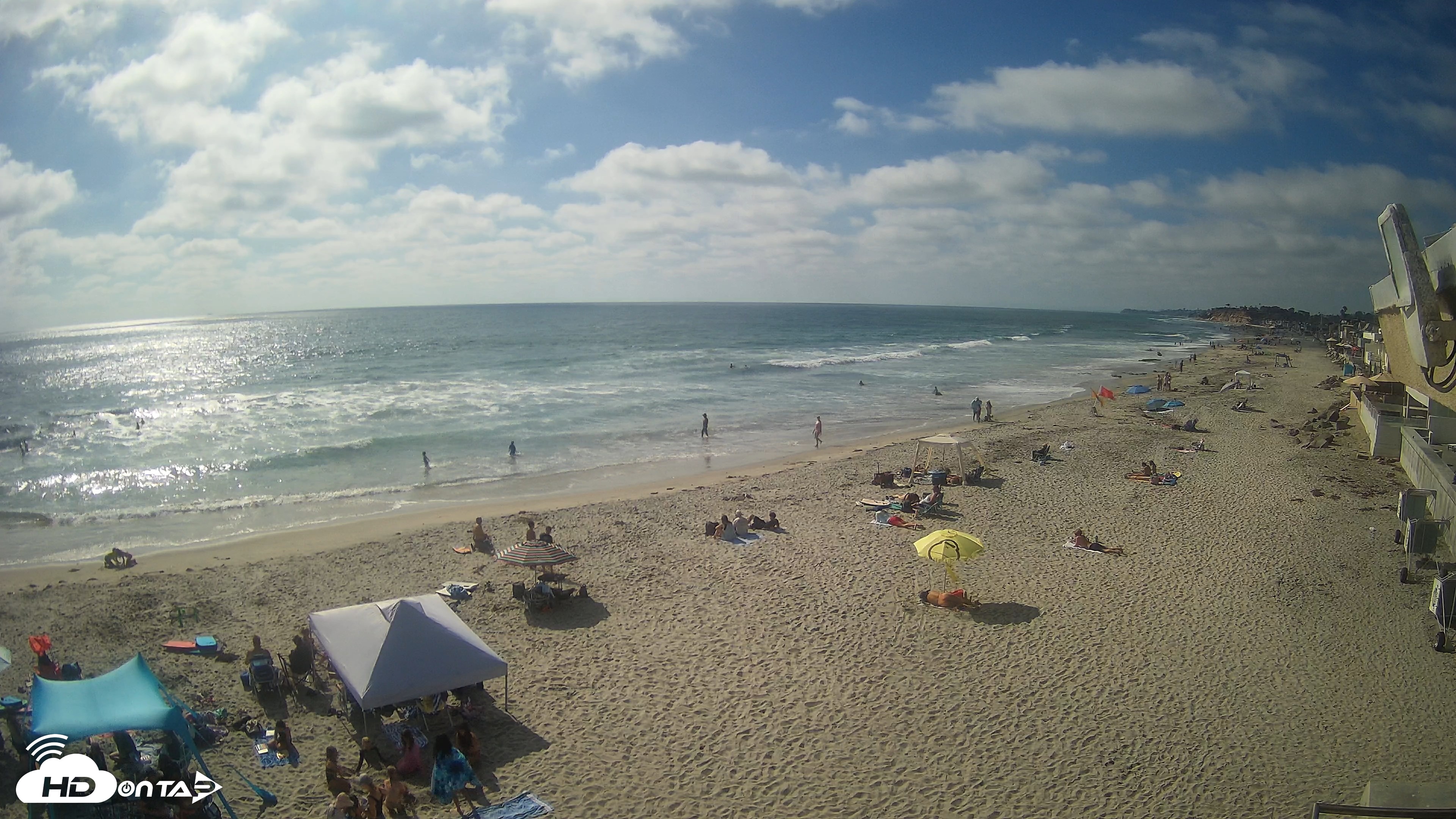 Snapshot of 17th St. Del Mar Beach - 4K NW View Live Cam taken Jun 25, 2026, 4:53pm PDT