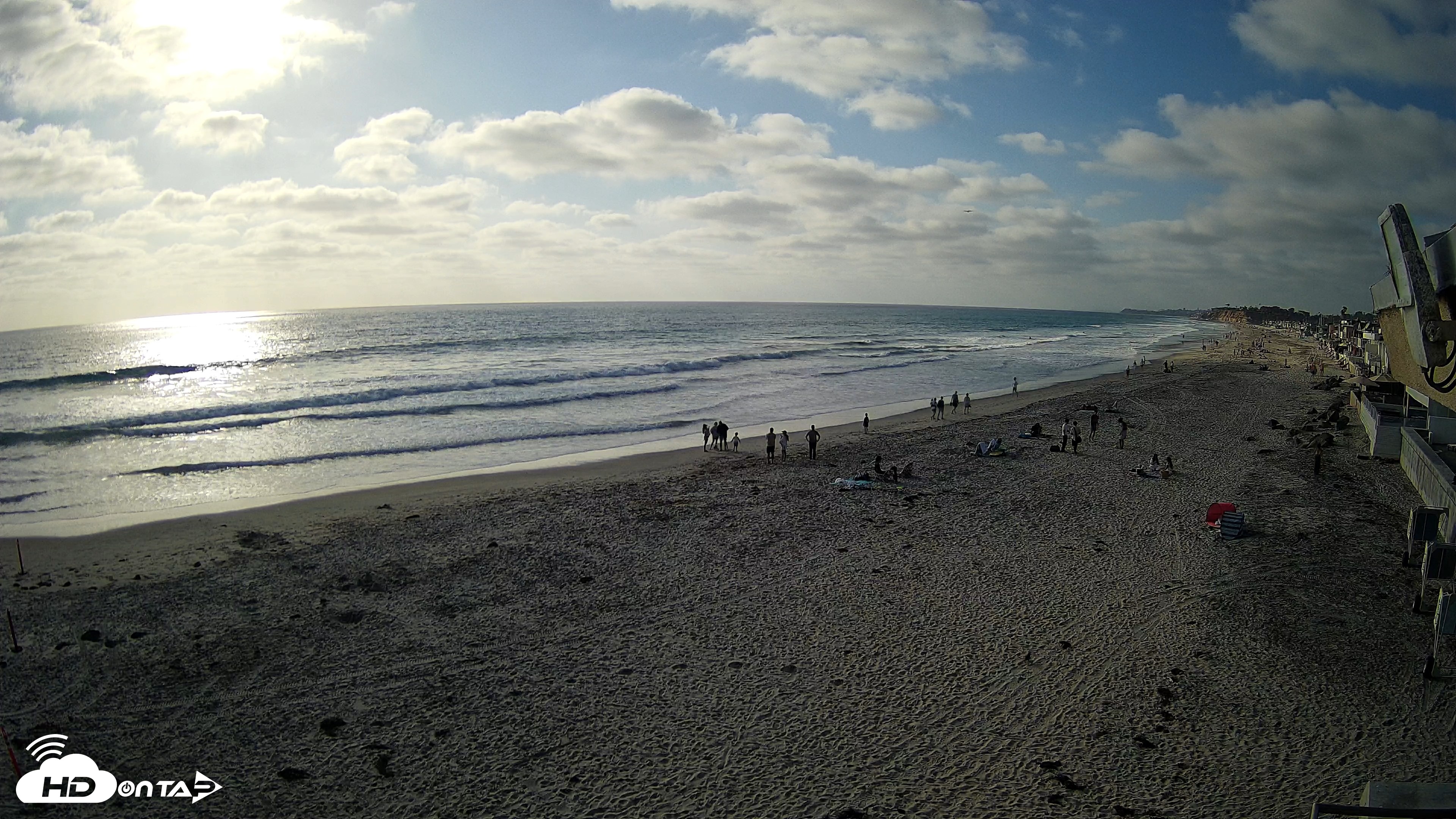 Snapshot of 17th St. Del Mar Beach - 4K NW View Live Cam taken May 22, 2026, 5:50pm PDT