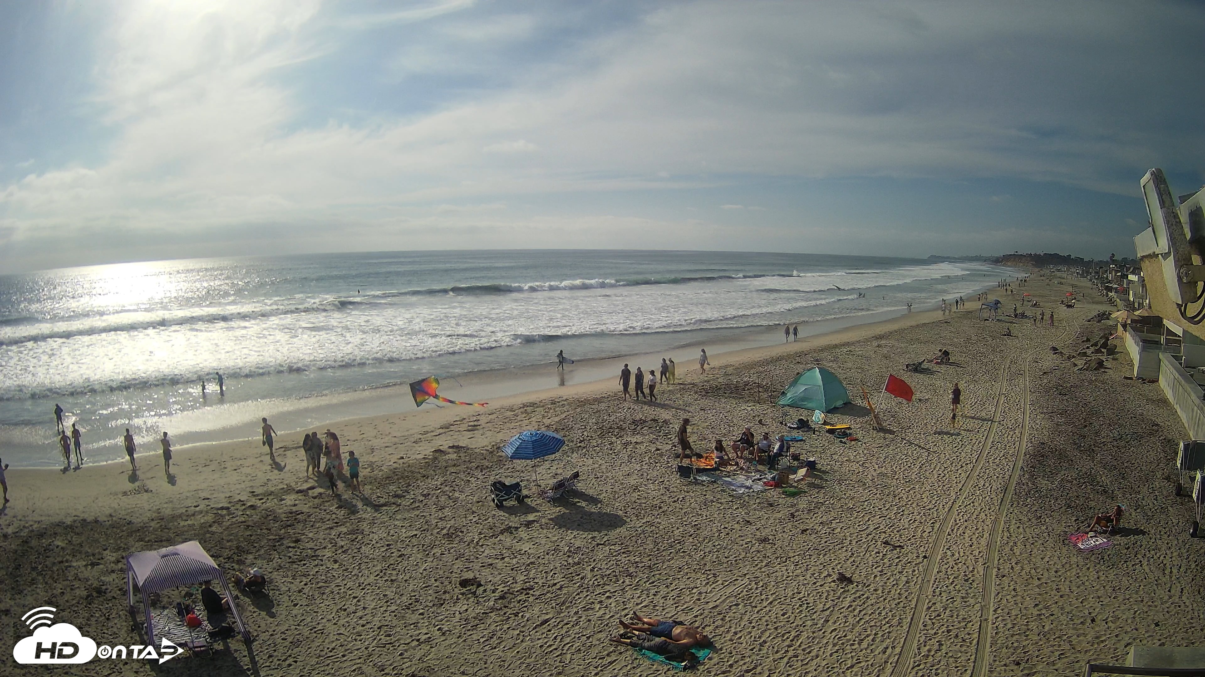 Snapshot of 17th St. Del Mar Beach - 4K NW View Live Cam taken Jun 6, 2026, 5:22pm PDT