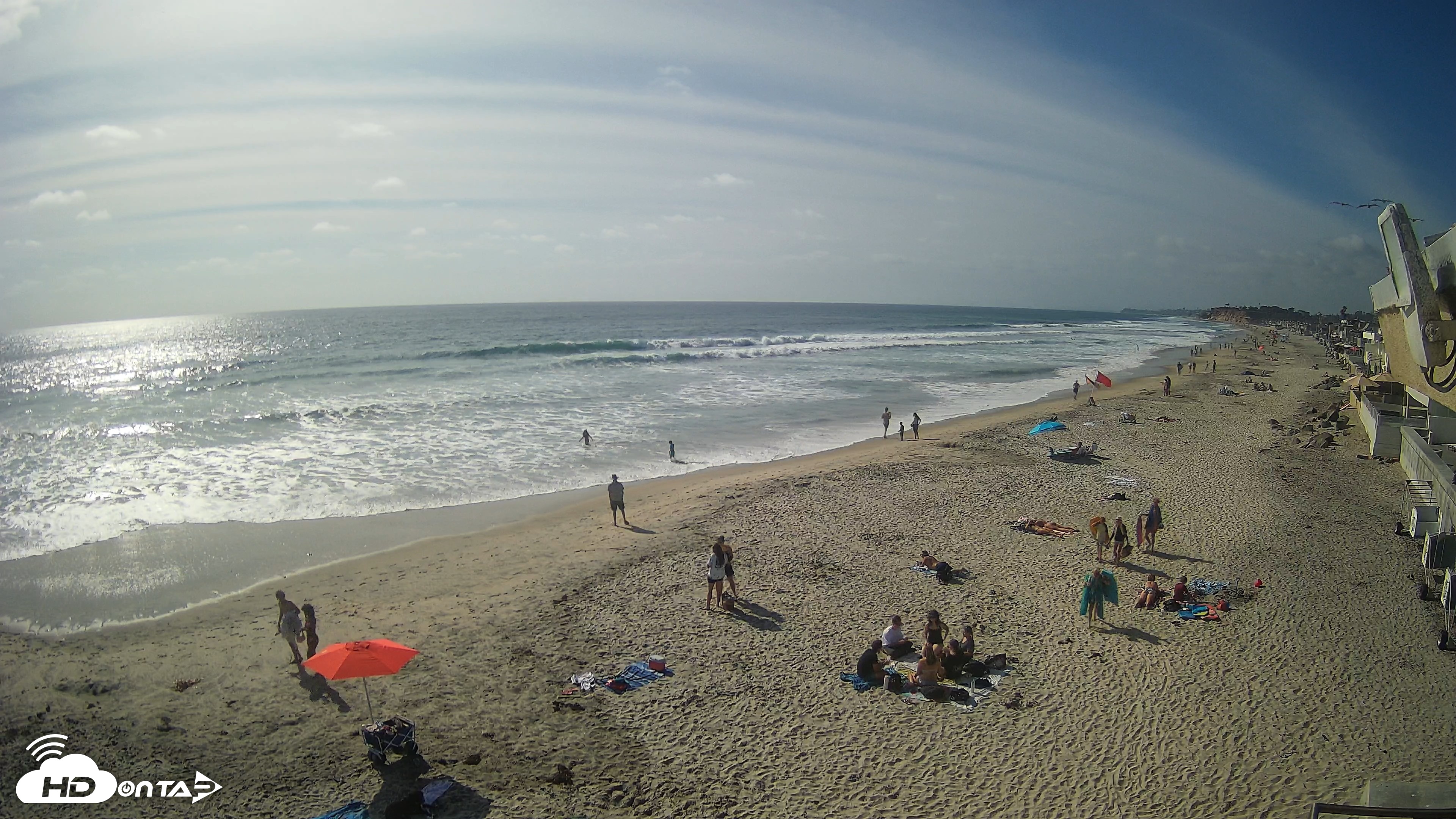 Snapshot of 17th St. Del Mar Beach - 4K NW View Live Cam taken Jun 8, 2026, 4:53pm PDT