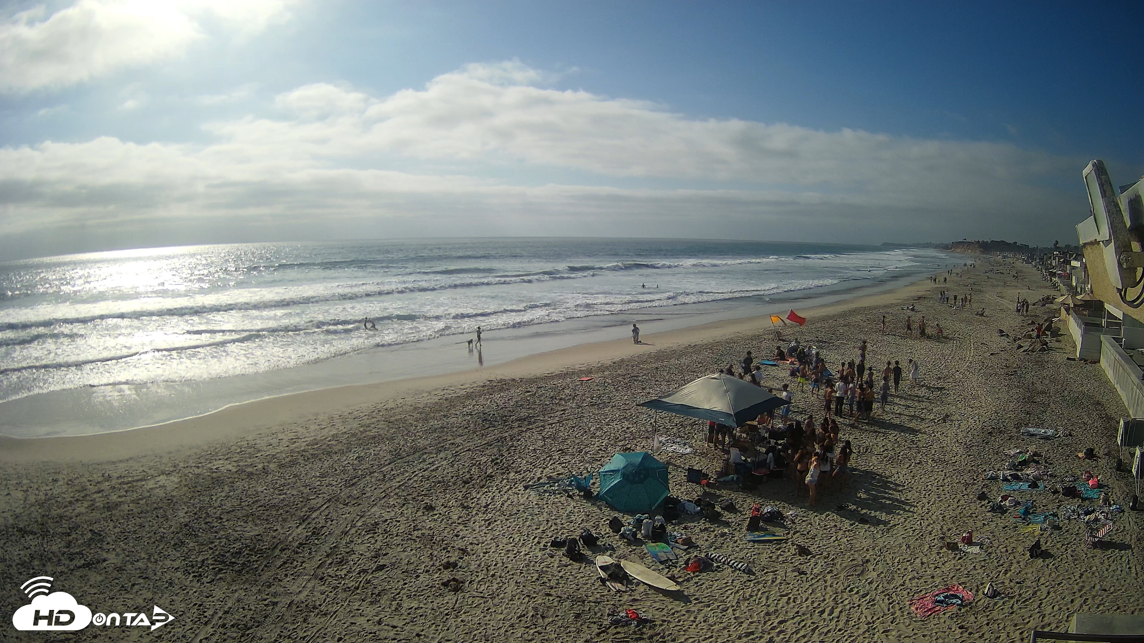 Snapshot of 17th St. Del Mar Beach - 4K NW View Live Cam taken Jun 5, 2026, 5:25pm PDT