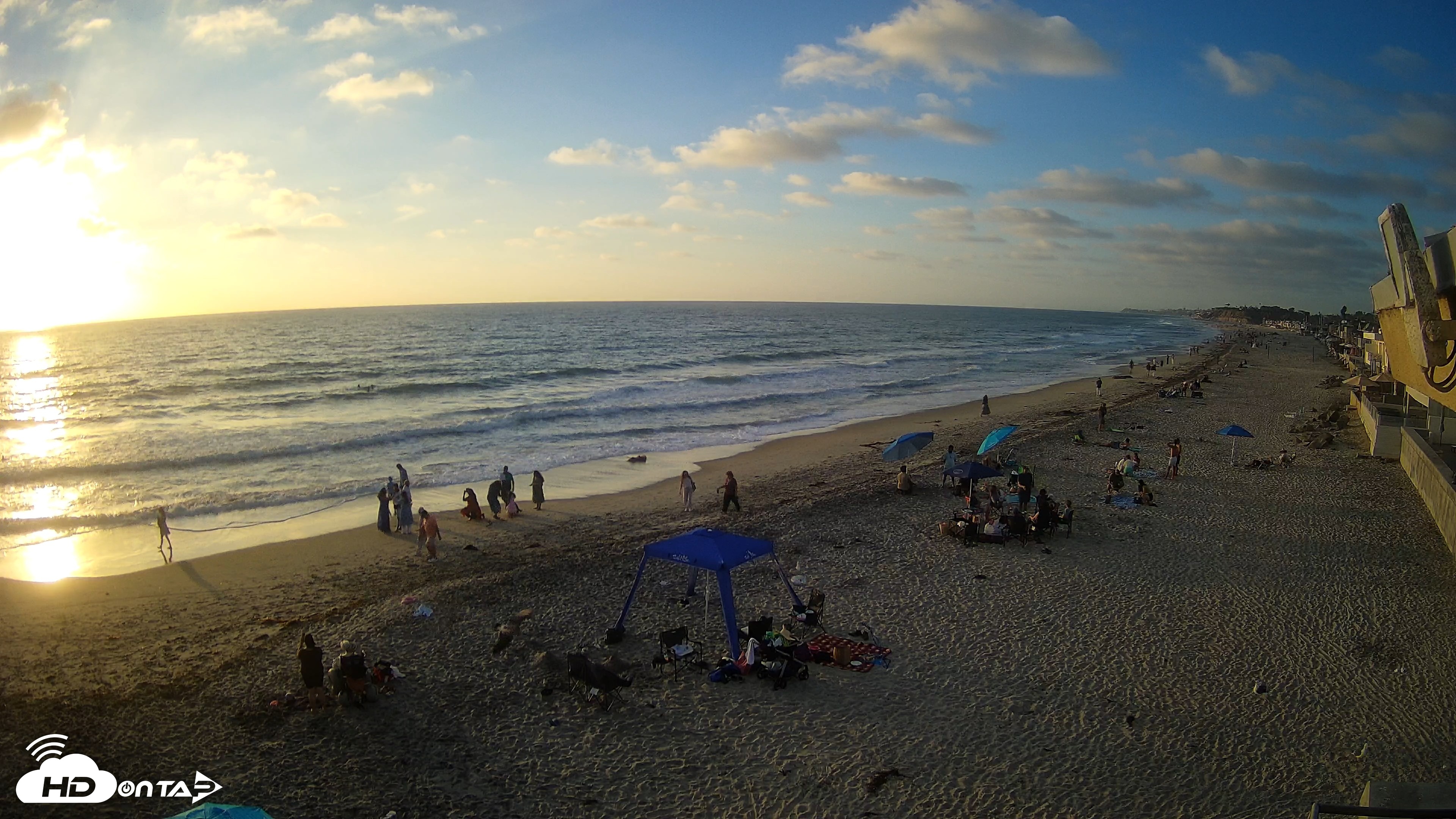 Snapshot of 17th St. Del Mar Beach - 4K NW View Live Cam taken Sep 19, 2026, 6:20pm PDT