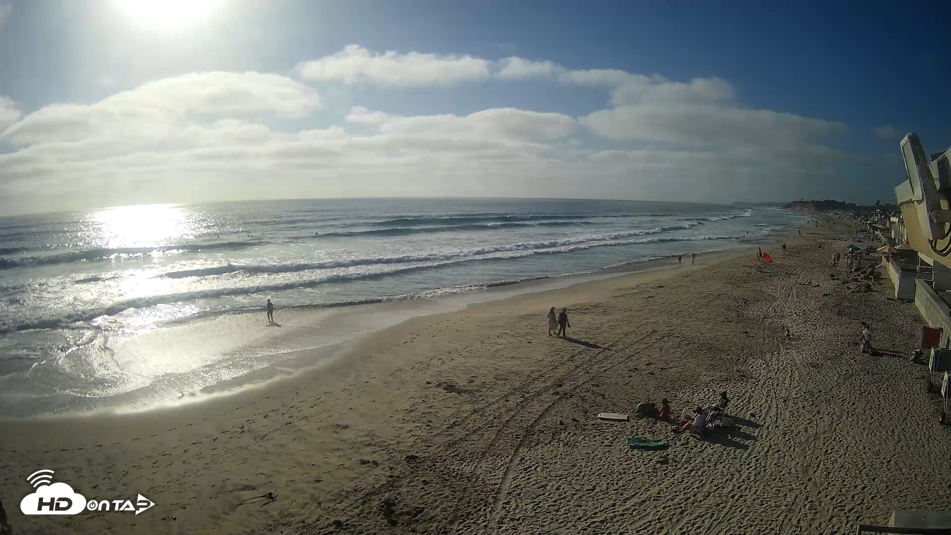 Snapshot of 17th St. Del Mar Beach - 4K NW View Live Cam taken Jun 9, 2026, 5:49pm PDT