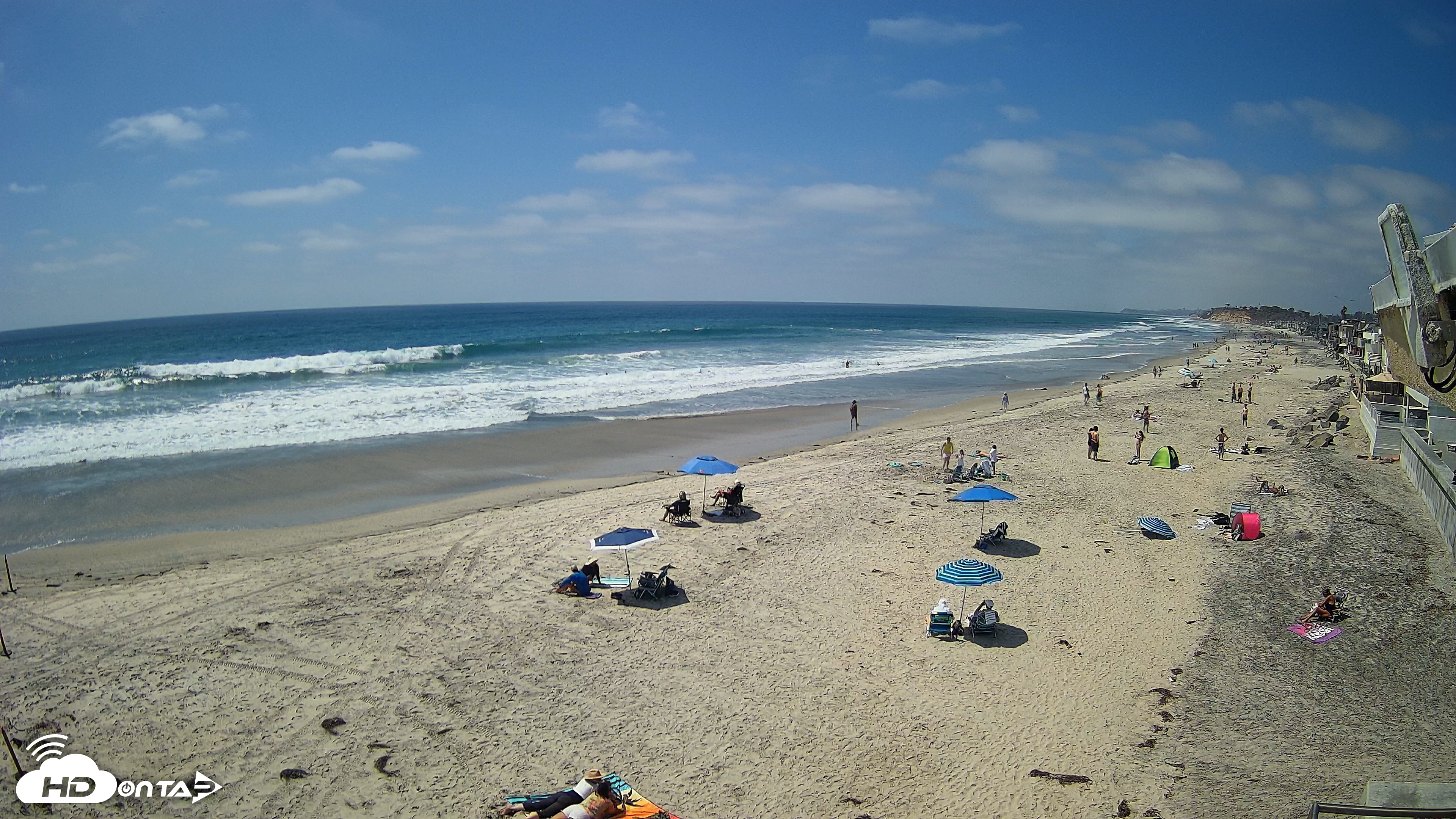 Snapshot of 17th St. Del Mar Beach - 4K NW View Live Cam taken May 21, 2026, 2:41pm PDT
