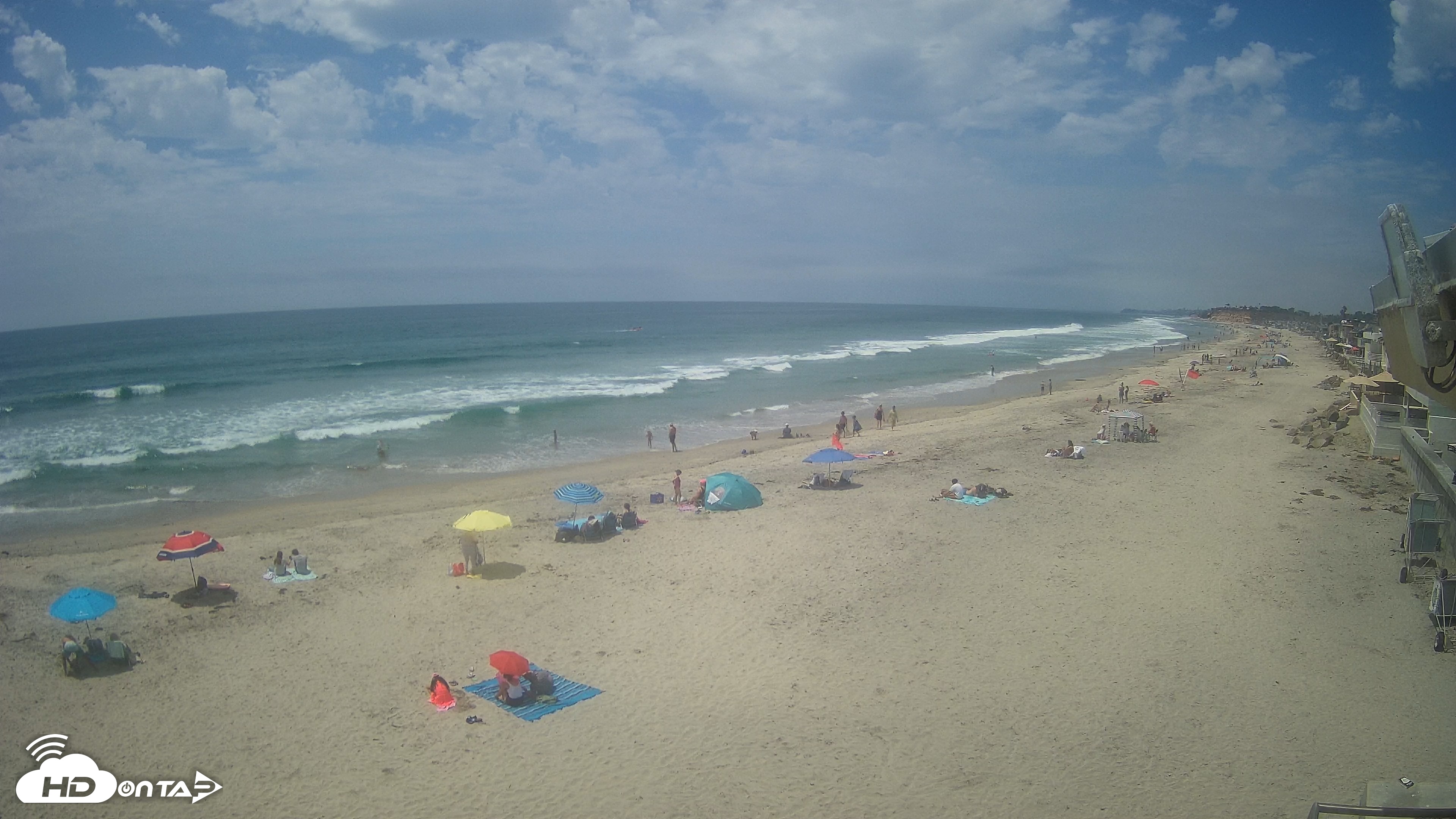 Snapshot of 17th St. Del Mar Beach - 4K NW View Live Cam taken Jun 23, 2026, 1:49pm PDT