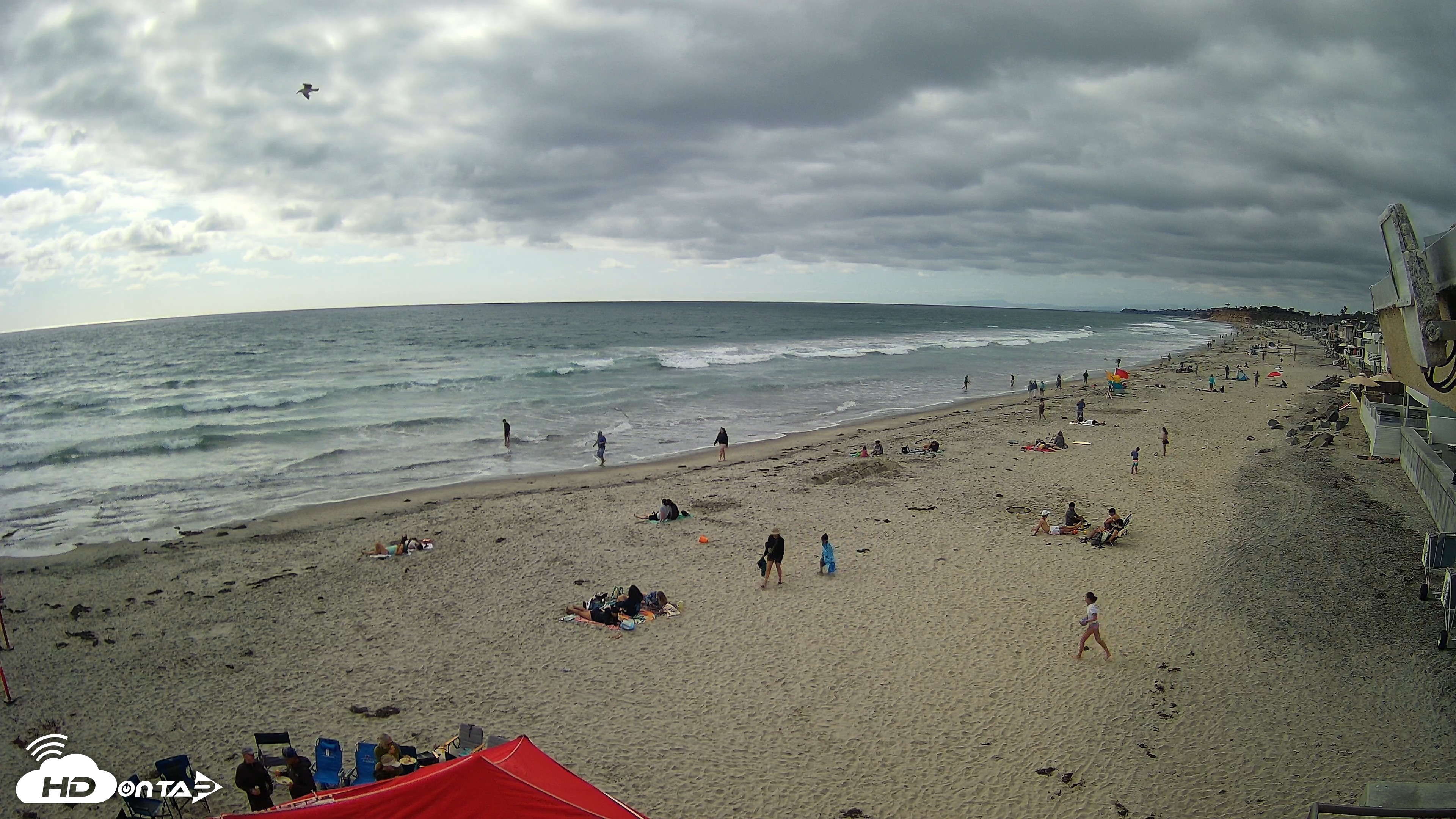 Snapshot of 17th St. Del Mar Beach - 4K NW View Live Cam taken May 25, 2026, 4:51pm PDT