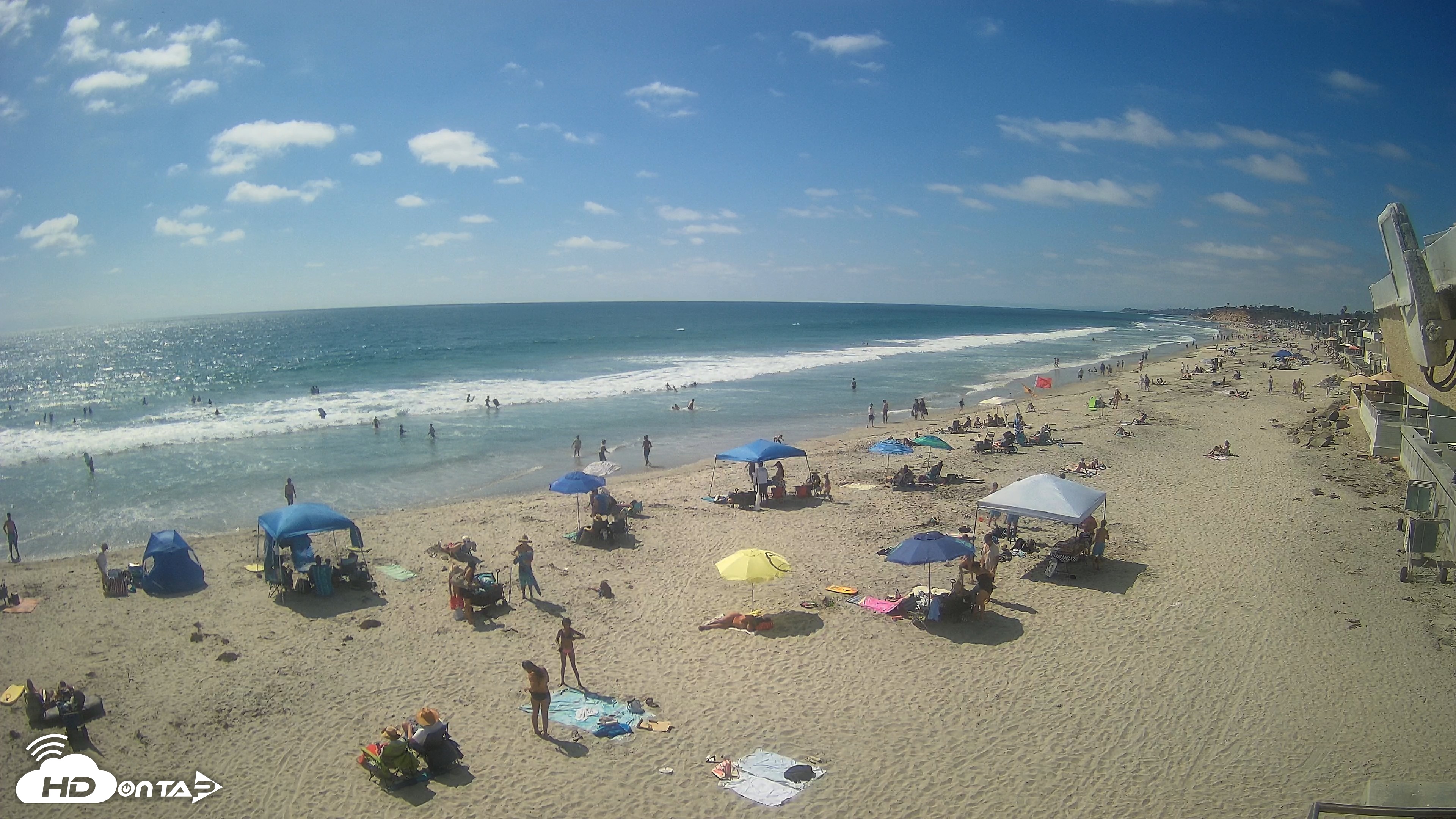 Snapshot of 17th St. Del Mar Beach - 4K NW View Live Cam taken Jun 26, 2026, 3:51pm PDT
