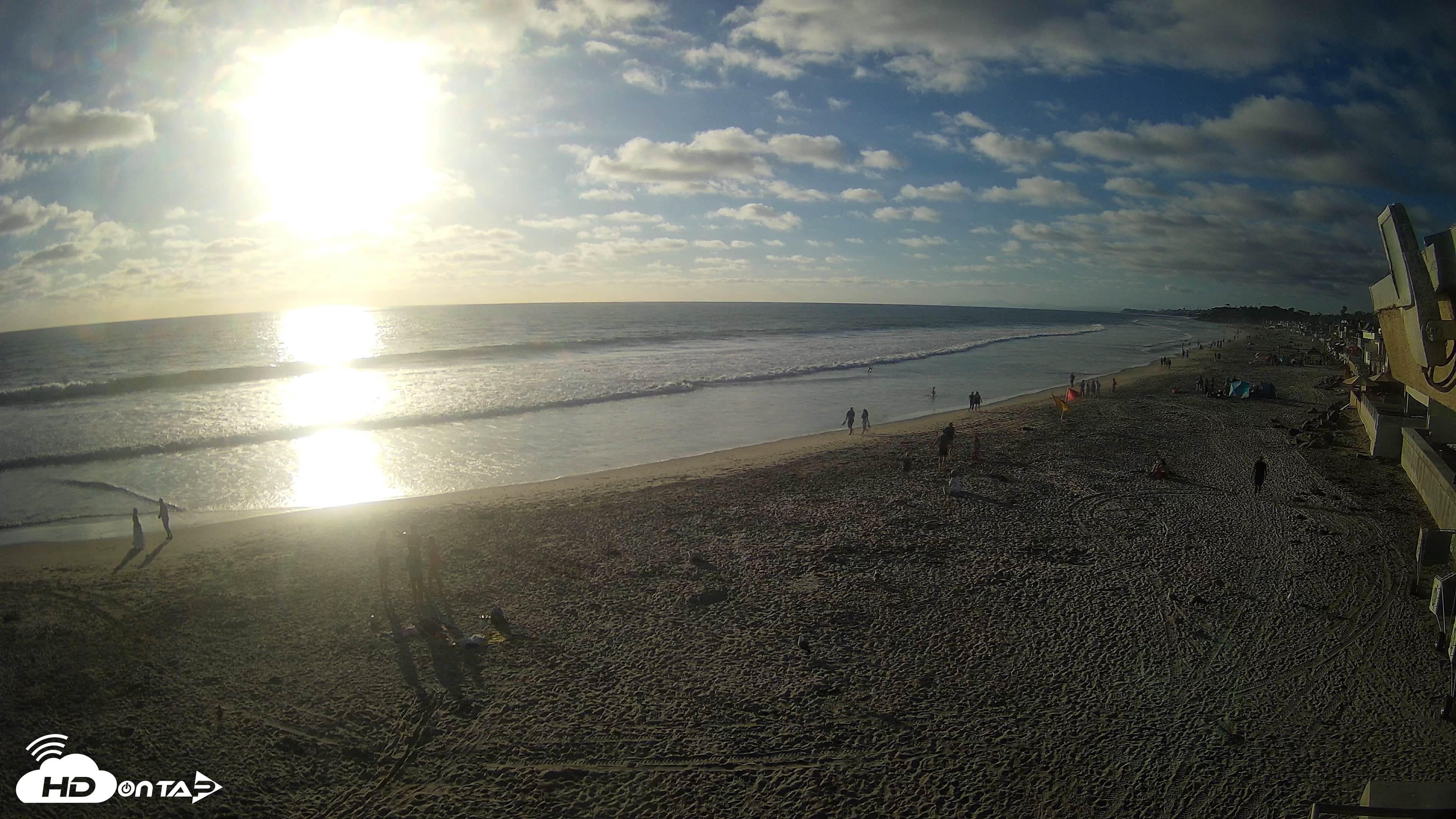 Snapshot of 17th St. Del Mar Beach - 4K NW View Live Cam taken Jun 20, 2026, 6:55pm PDT