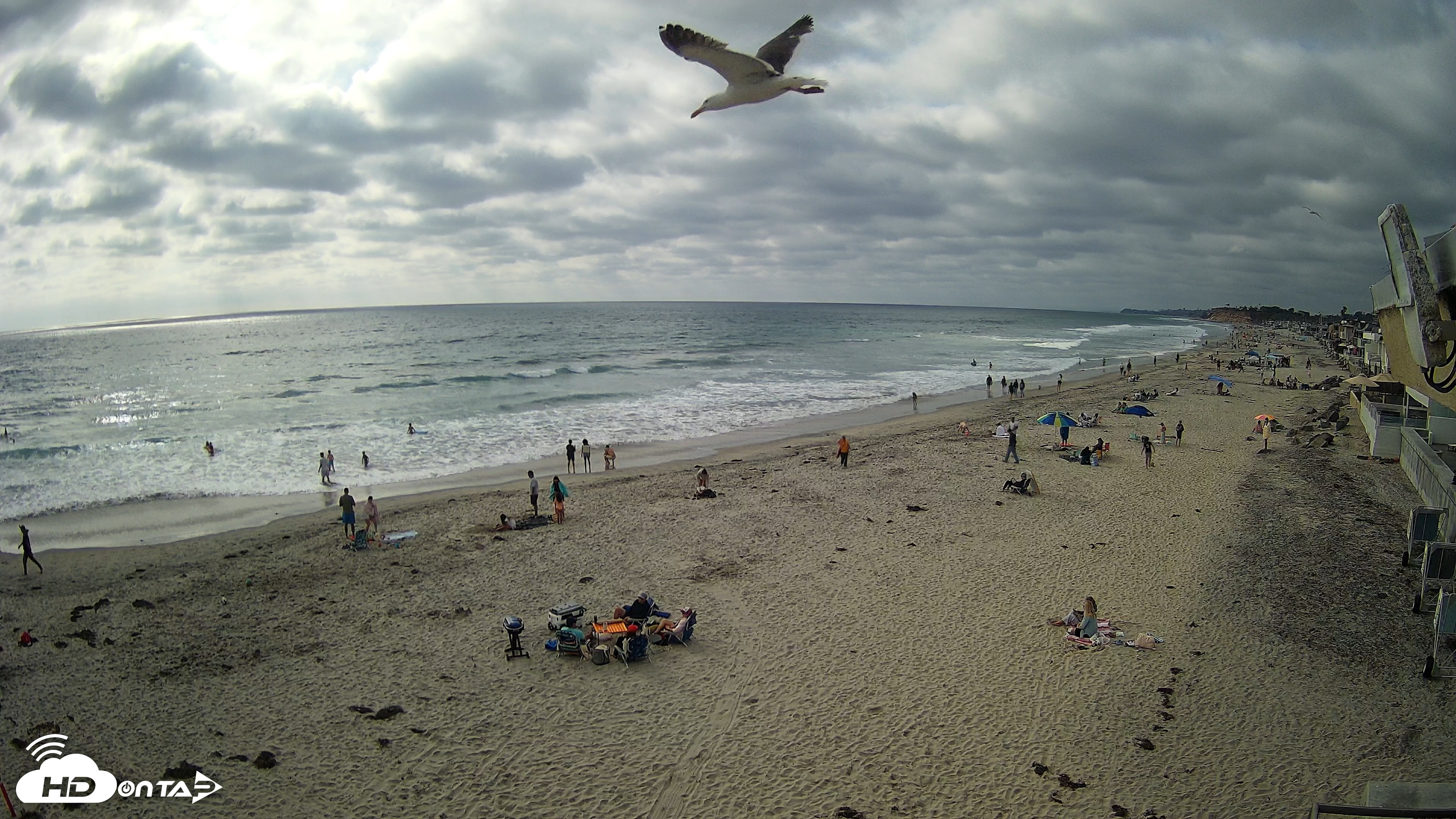 Snapshot of 17th St. Del Mar Beach - 4K NW View Live Cam taken May 23, 2026, 5:08pm PDT