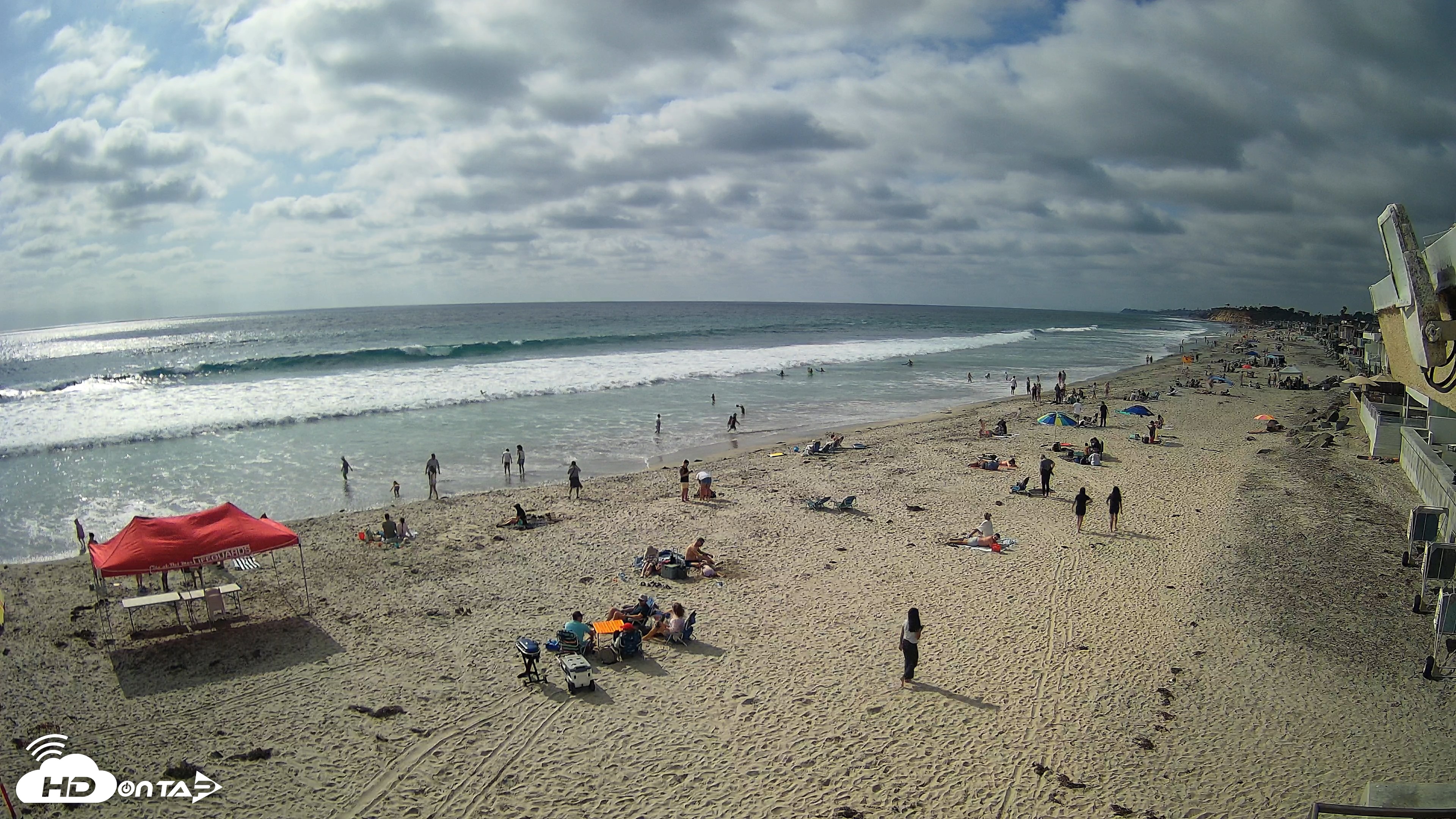Snapshot of 17th St. Del Mar Beach - 4K NW View Live Cam taken May 23, 2026, 4:39pm PDT