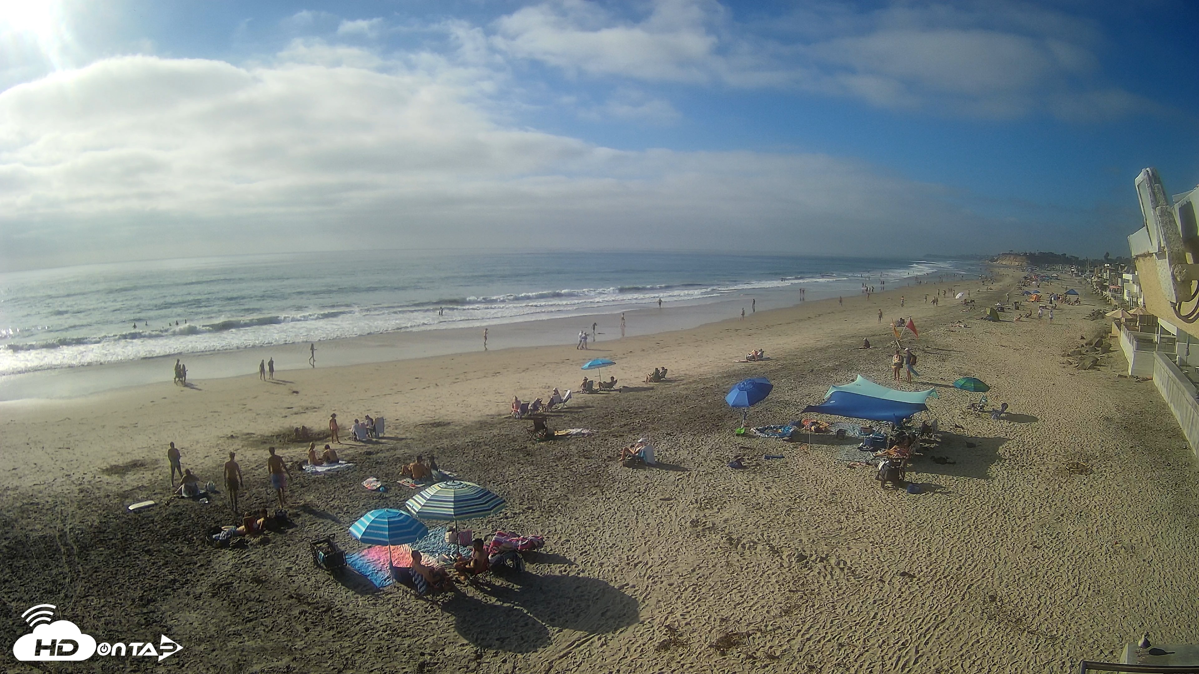 Snapshot of 17th St. Del Mar Beach - 4K NW View Live Cam taken Sep 12, 2026, 4:51pm PDT