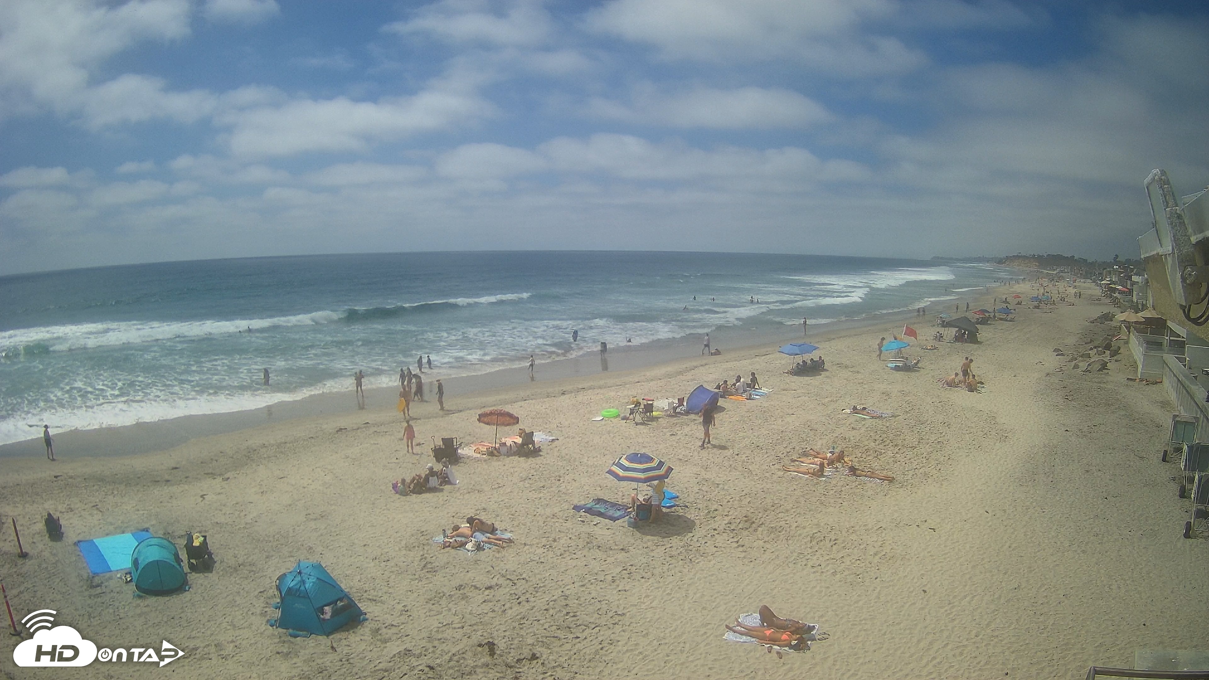 Snapshot of 17th St. Del Mar Beach - 4K NW View Live Cam taken Jun 10, 2026, 2:48pm PDT