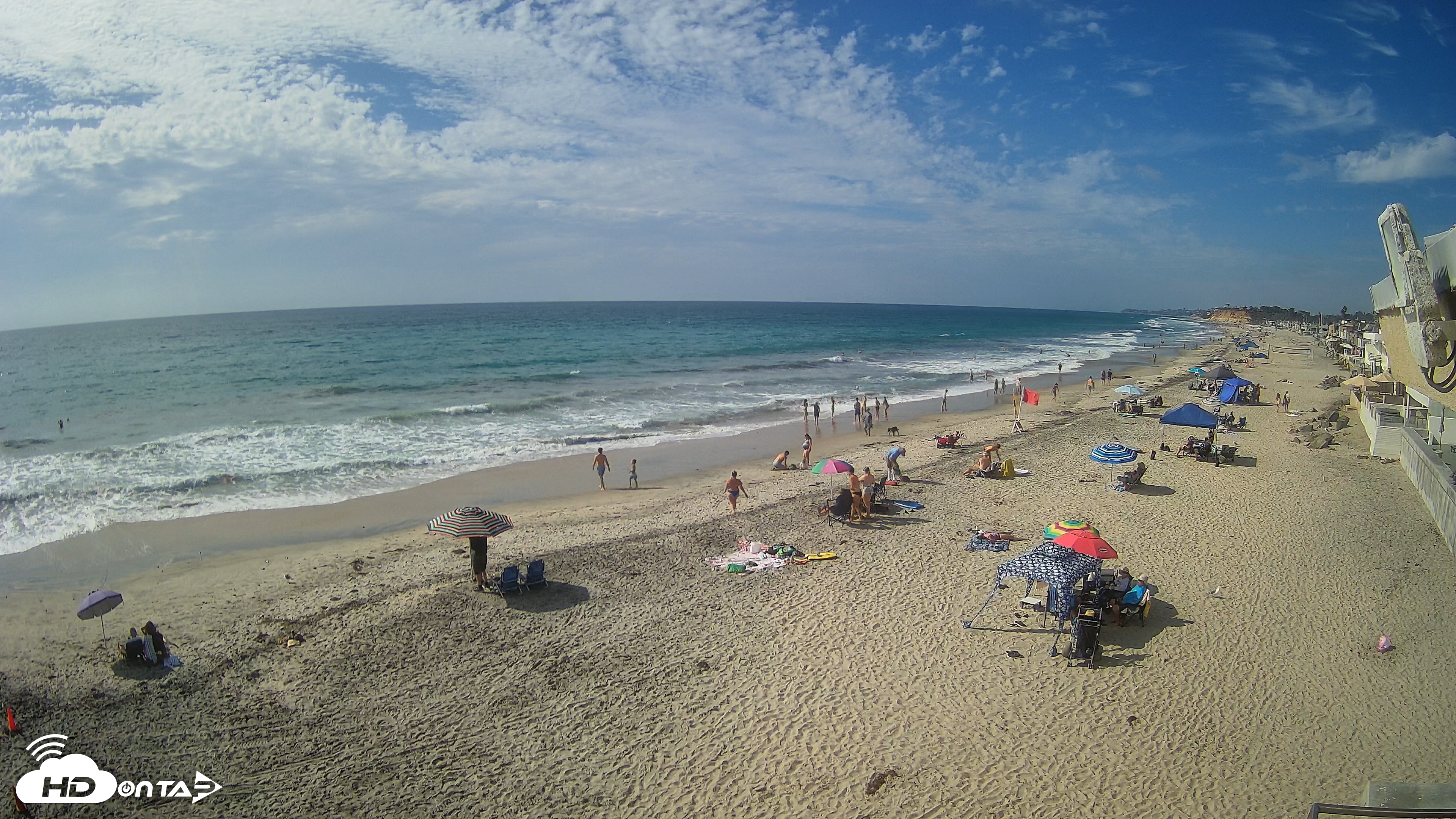 Snapshot of 17th St. Del Mar Beach - 4K NW View Live Cam taken Sep 20, 2026, 3:37pm PDT