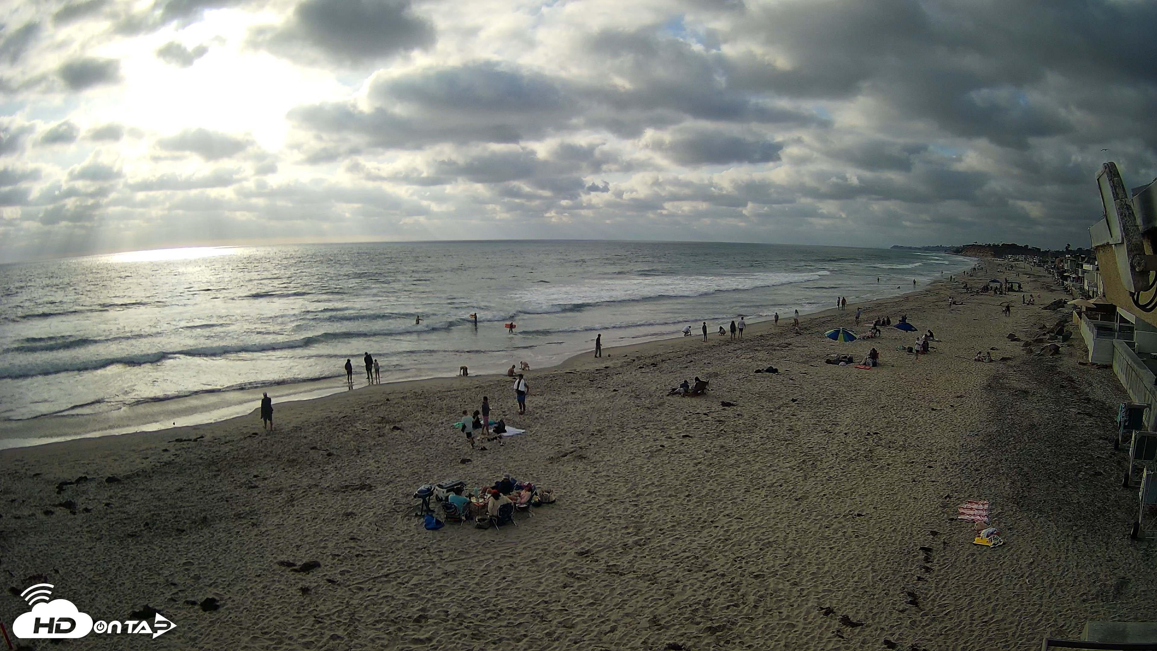 Snapshot of 17th St. Del Mar Beach - 4K NW View Live Cam taken May 23, 2026, 6:04pm PDT