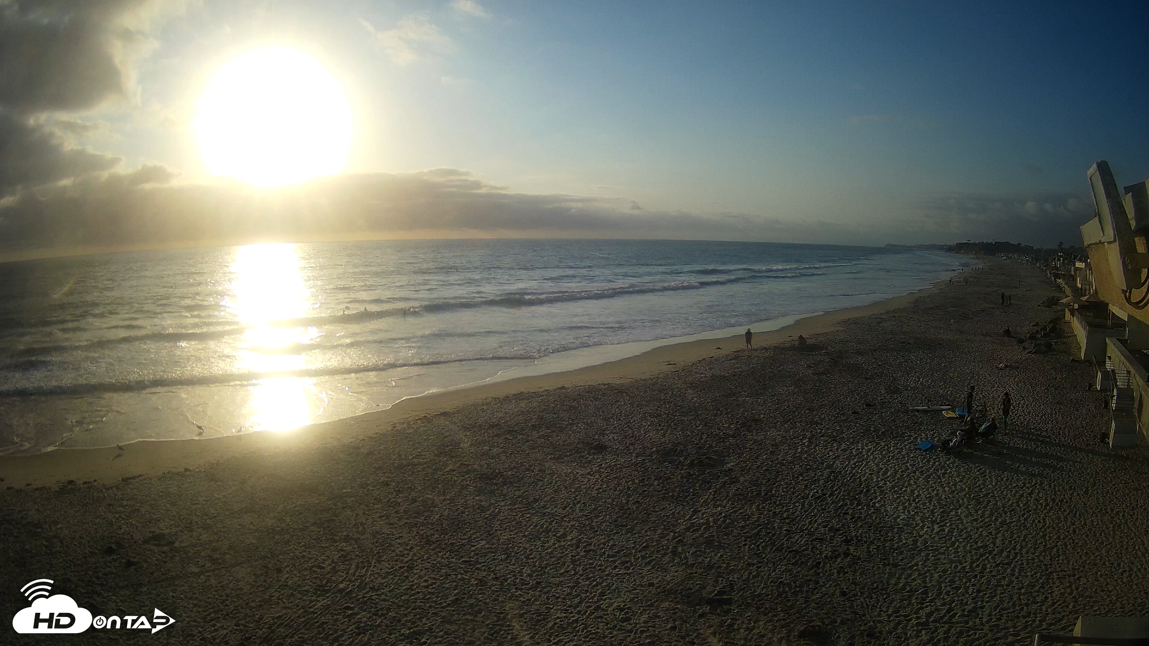 Snapshot of 17th St. Del Mar Beach - 4K NW View Live Cam taken Jun 30, 2026, 7:05pm PDT