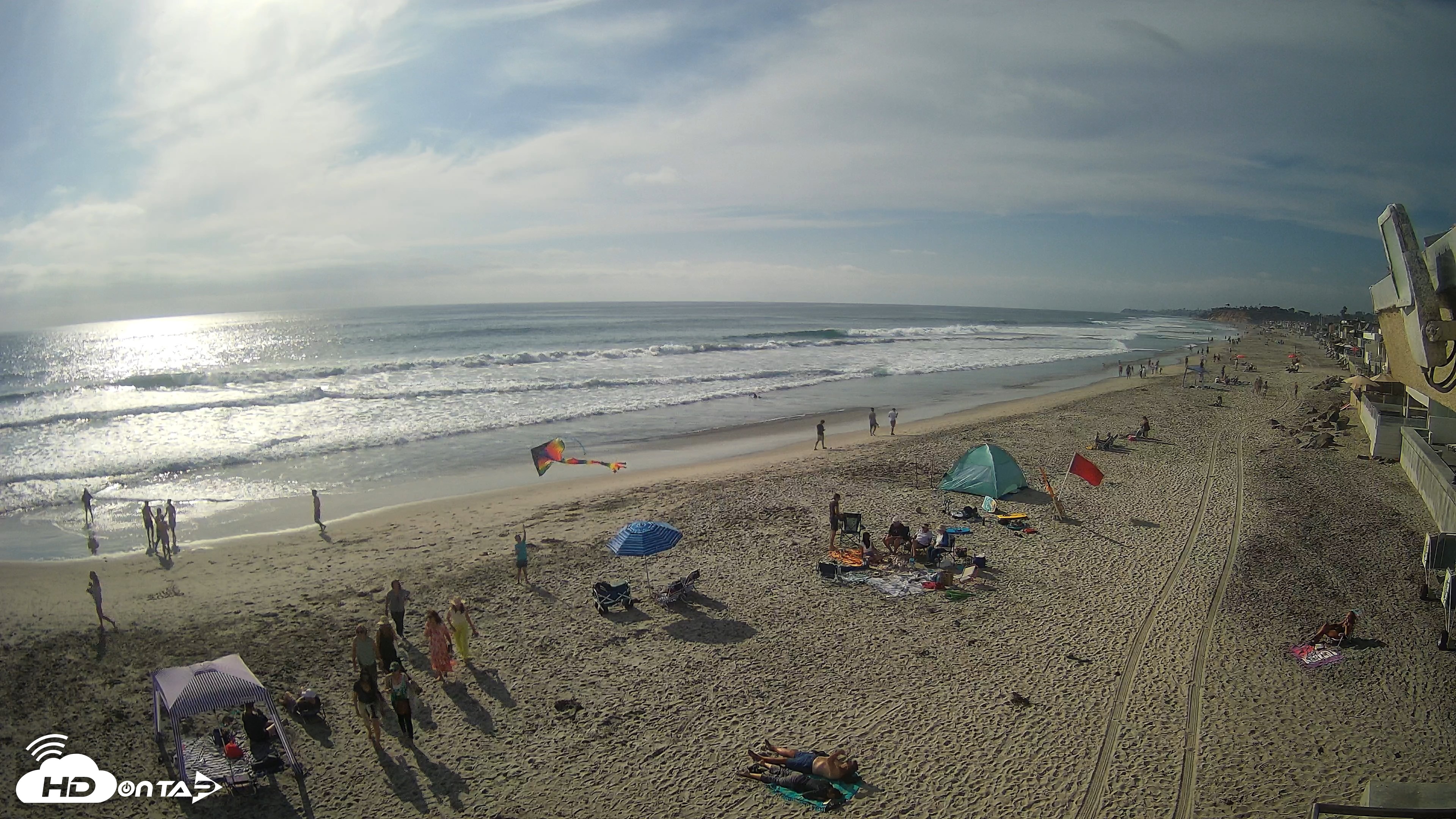 Snapshot of 17th St. Del Mar Beach - 4K NW View Live Cam taken Jun 6, 2026, 5:23pm PDT